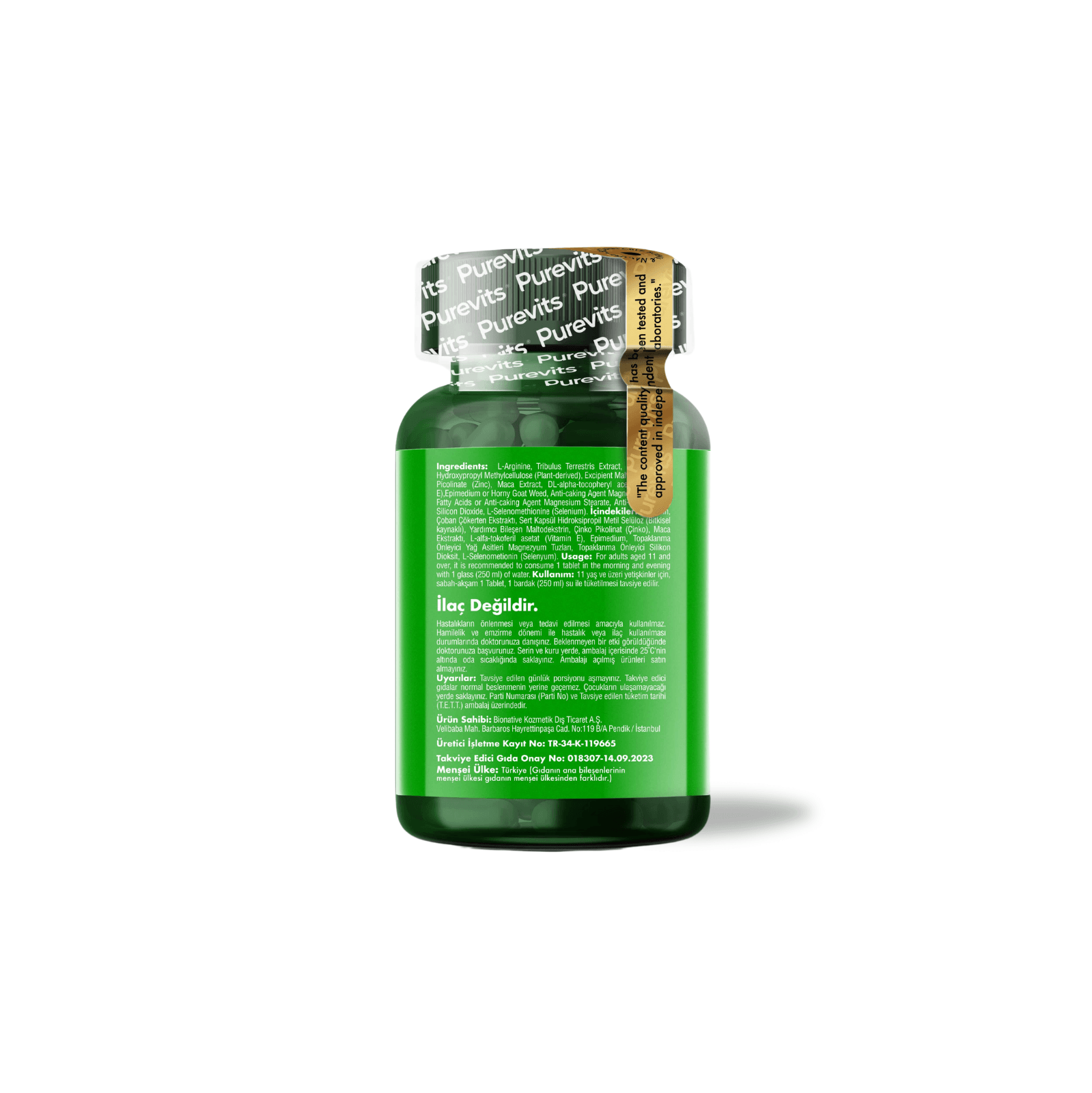 Tribulus Formen Complex Two Factor - L-Arginin - Epimedium - Maca - Selenyum - Vitamin E  - 60 Adet Vegan Kapsül