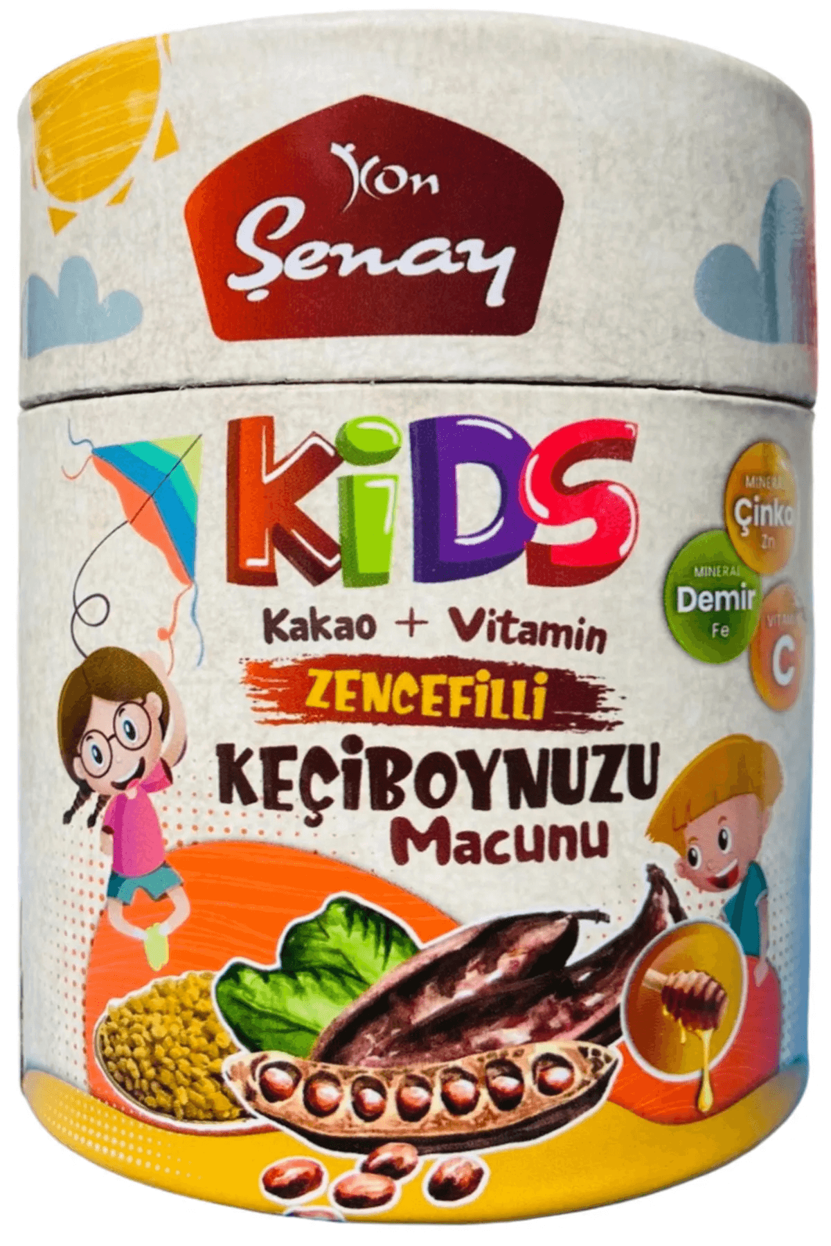 Şenay KİDS ZENCEFİLLİ KEÇİBOYNUZU MACUNU 240 gr. Kakao + Vitamin