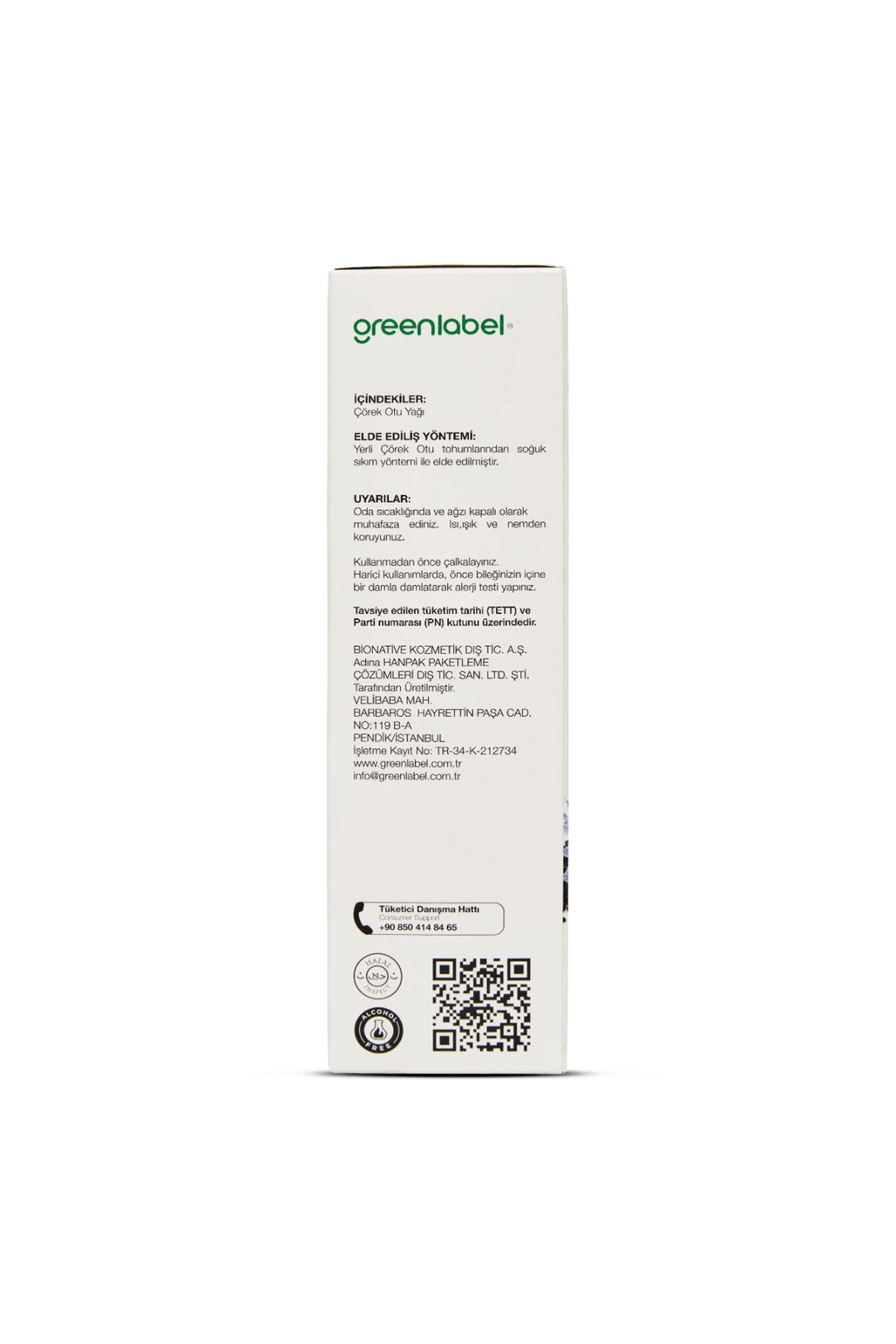 GREENLABEL Çörek Otu Yağı 180ml.