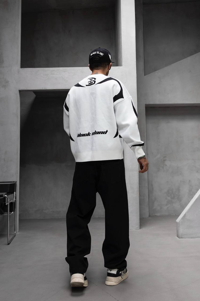 White Black Design Sweatshirt