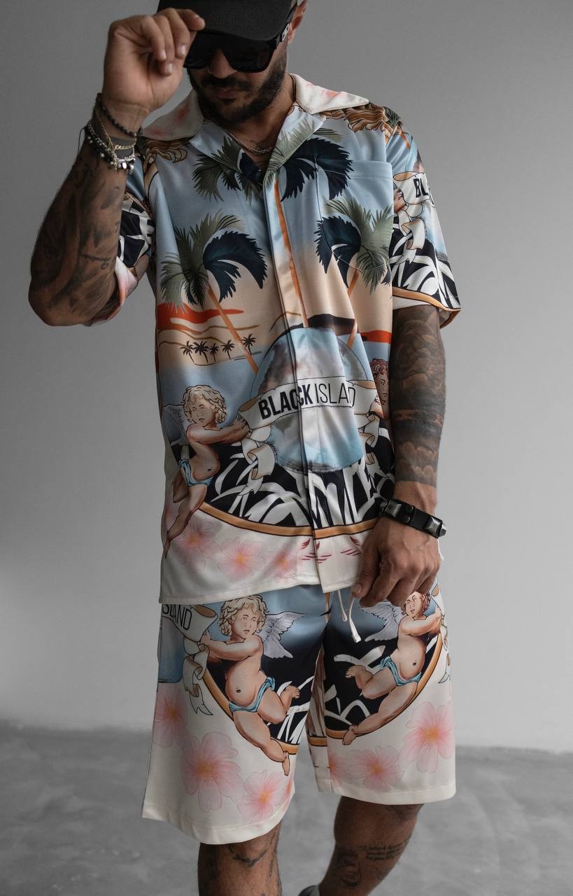Beach Sea Satin Suit