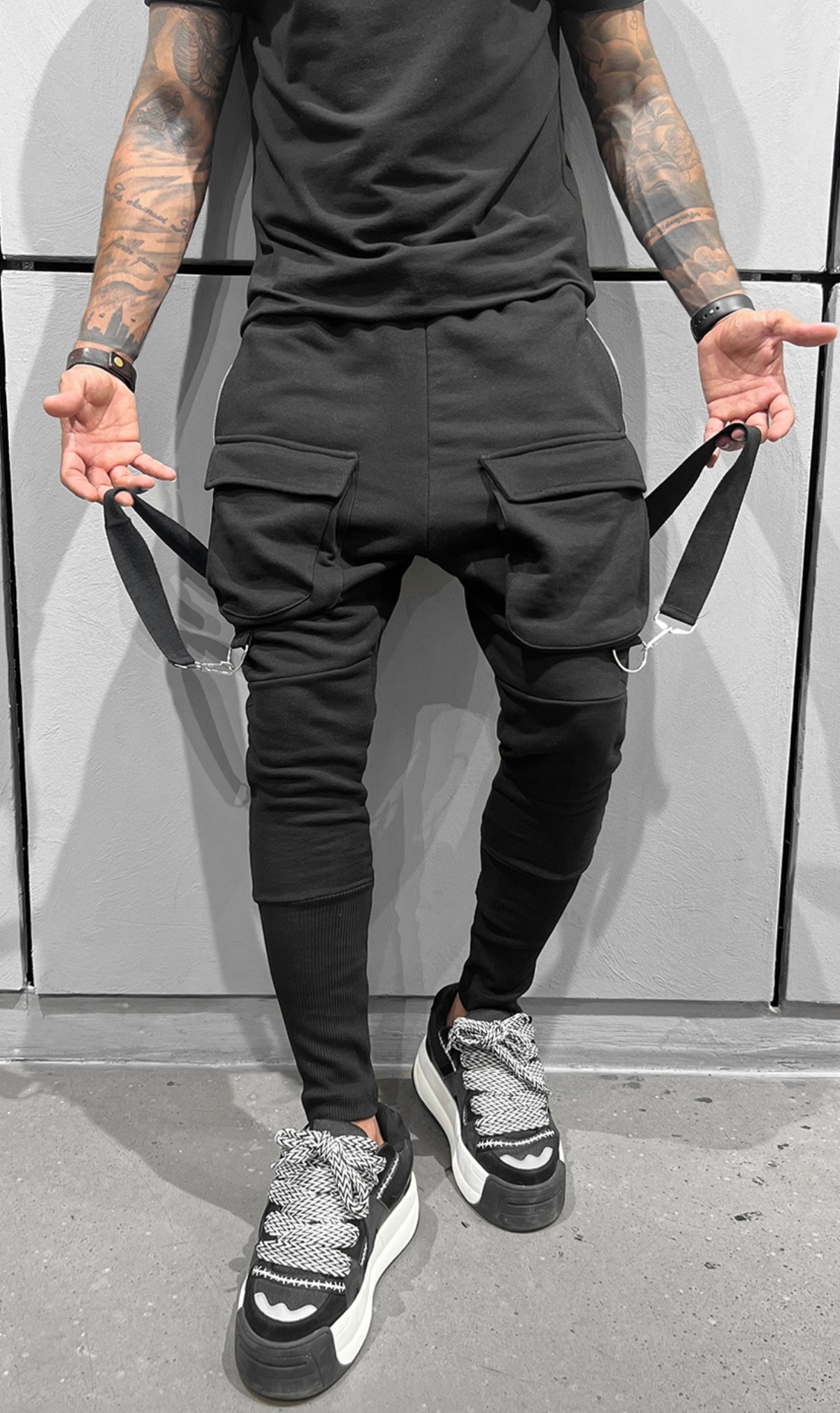 Black Zippered Joggers