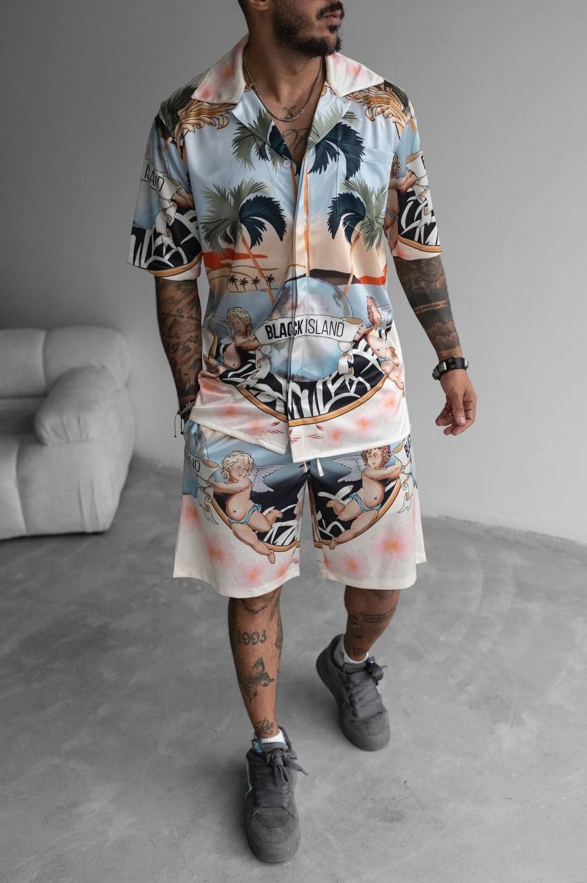 Beach Sea Satin Suit