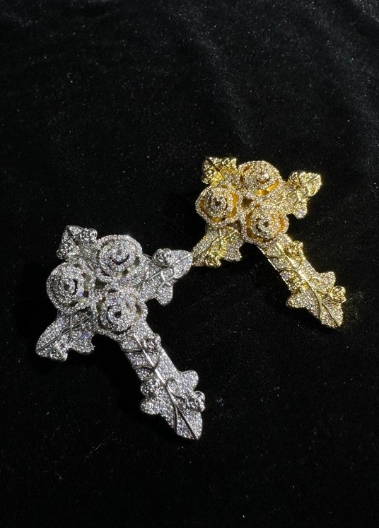 Iced Out Rose Cross