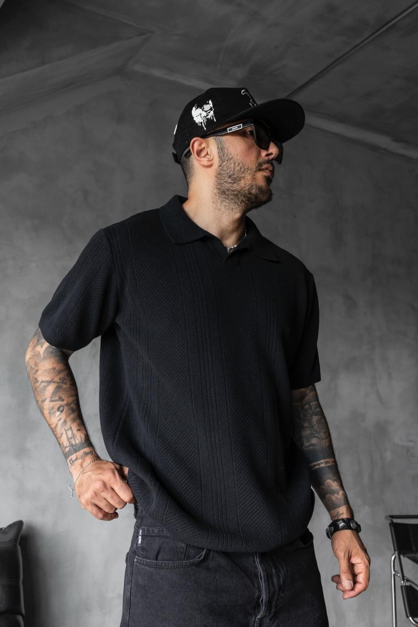 Black Knitted T-shirt