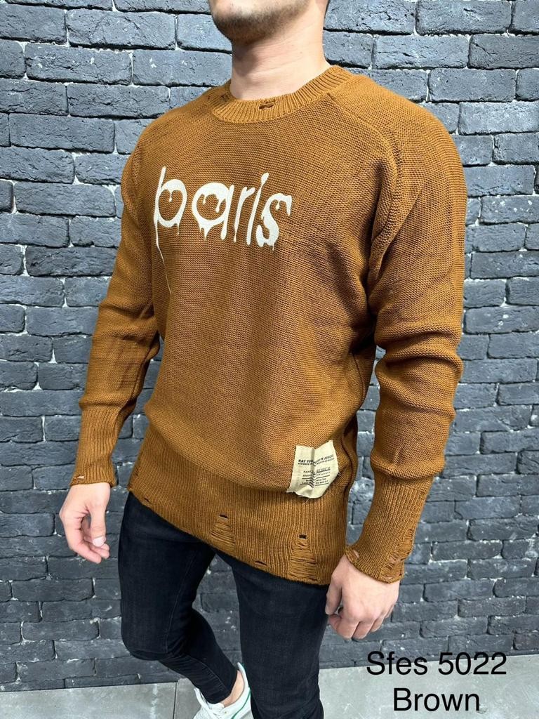 Brown Perforated Sweater