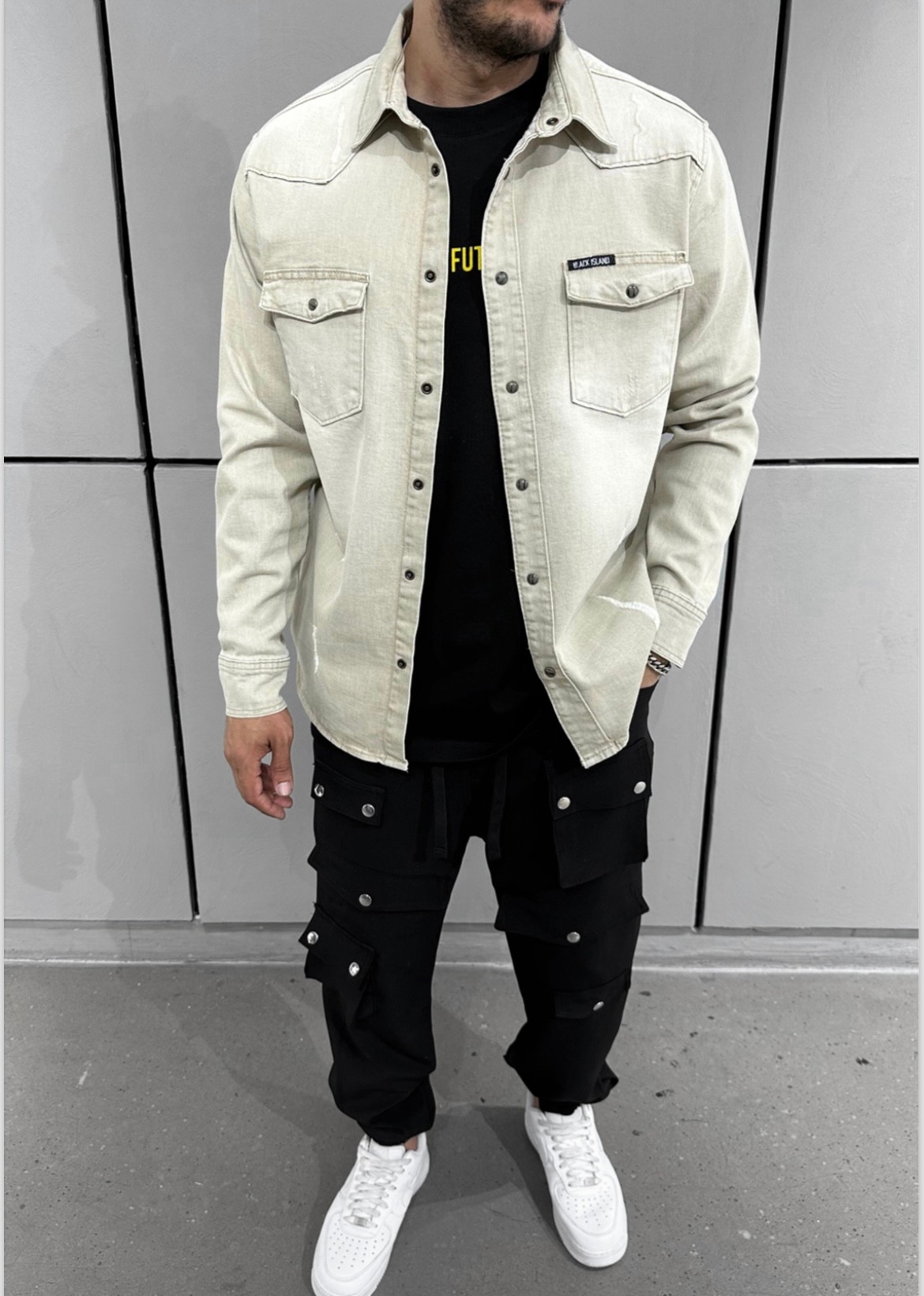 Cream Denim Jacket