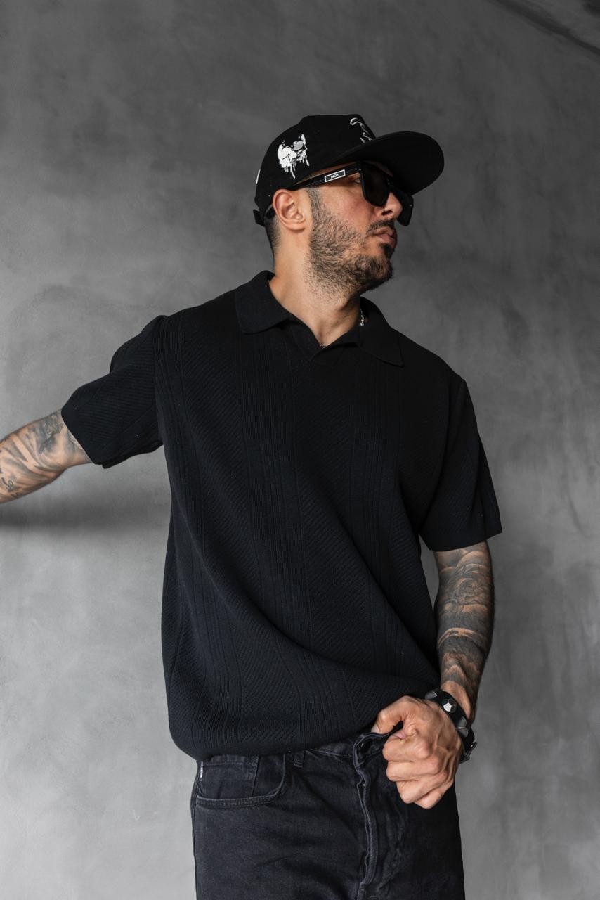 Black Knitted T-shirt