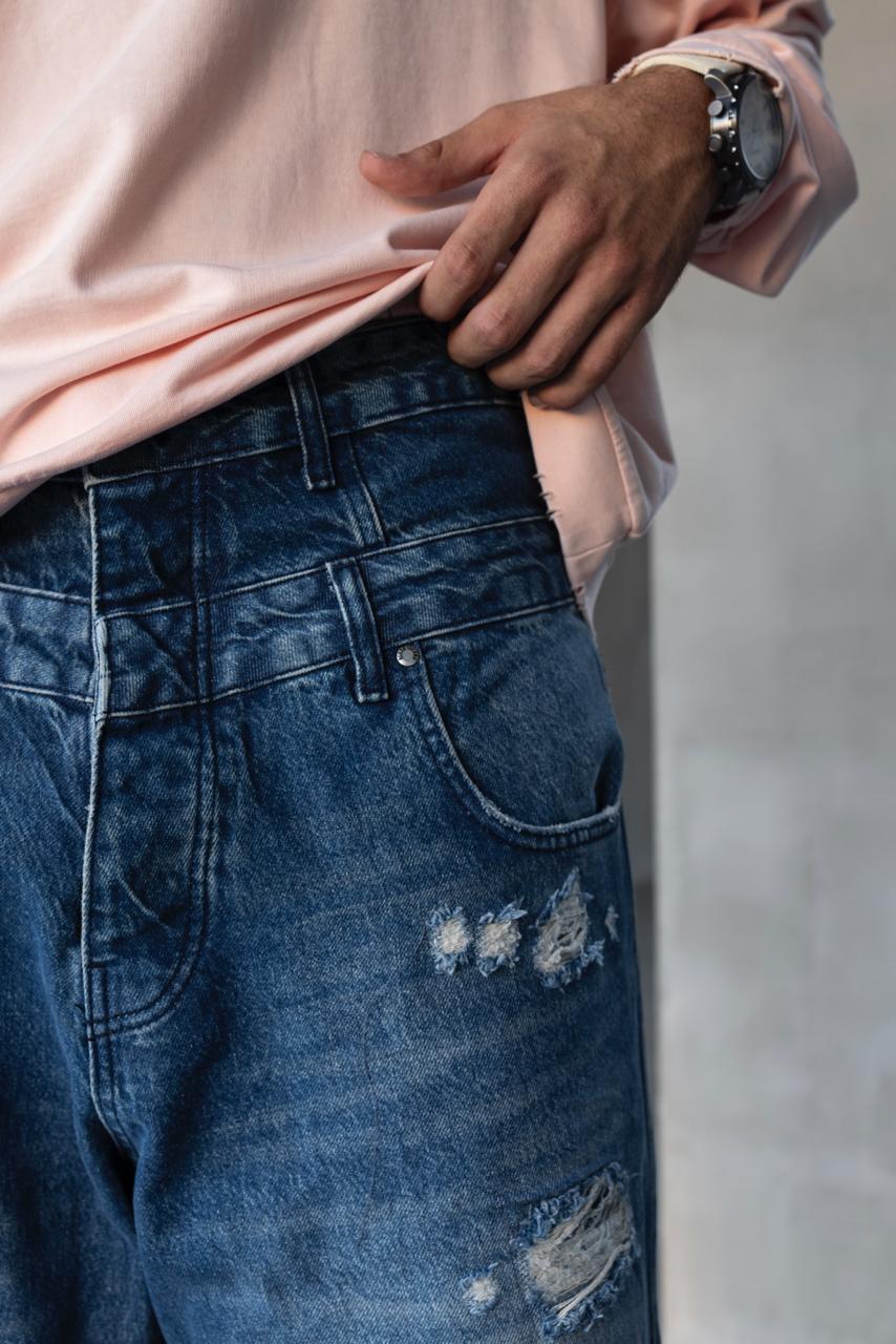 Double Layer Detailed Jeans
