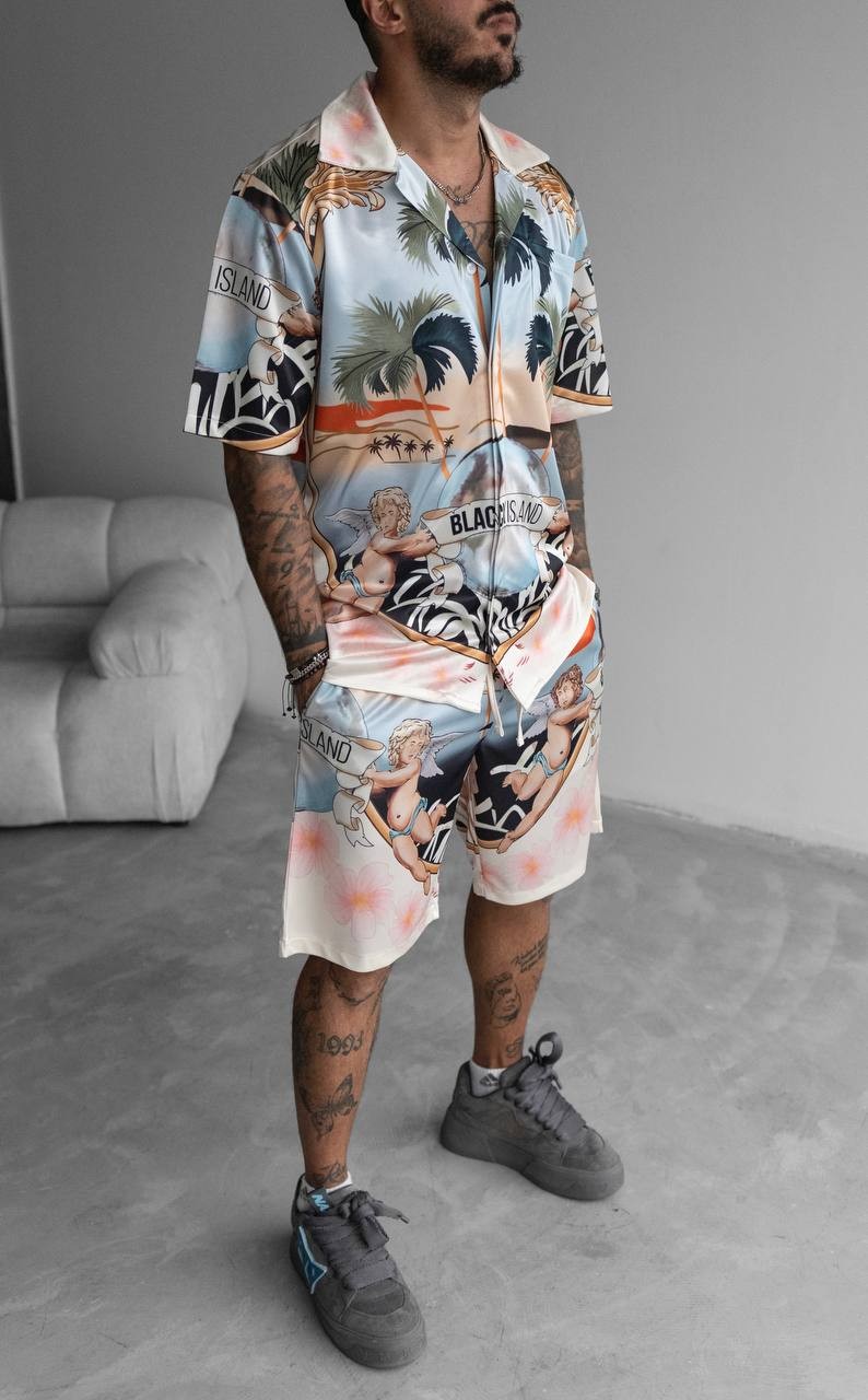 Beach Sea Satin Suit