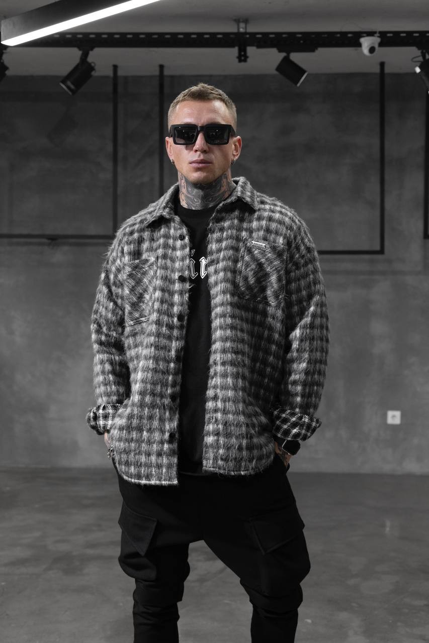 Grey Checkered Flannel