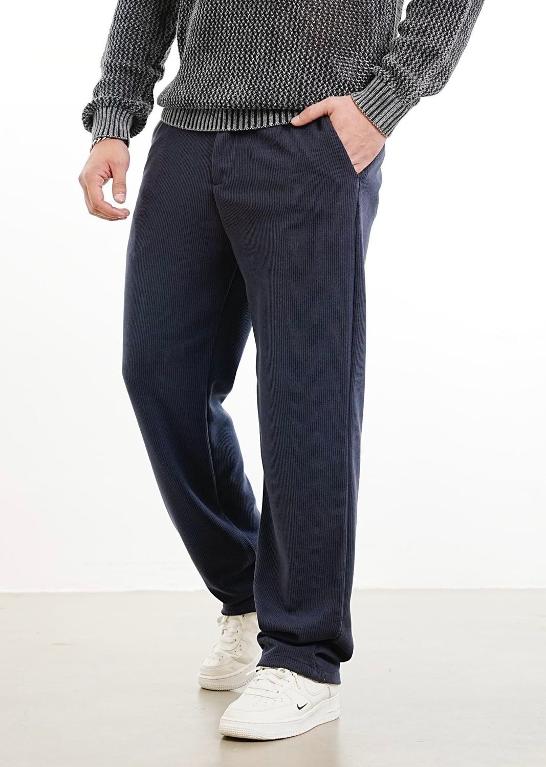 Navy Blue Corduroy Trousers