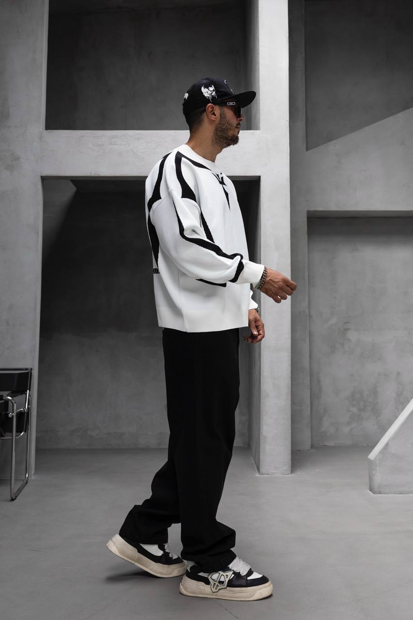 White Black Design Sweatshirt