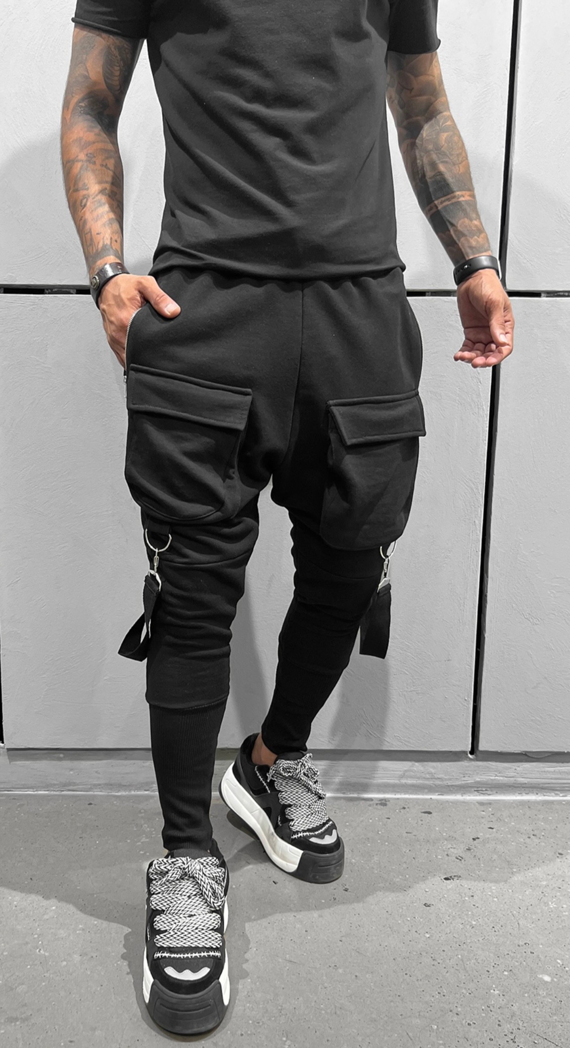 Black Zippered Joggers