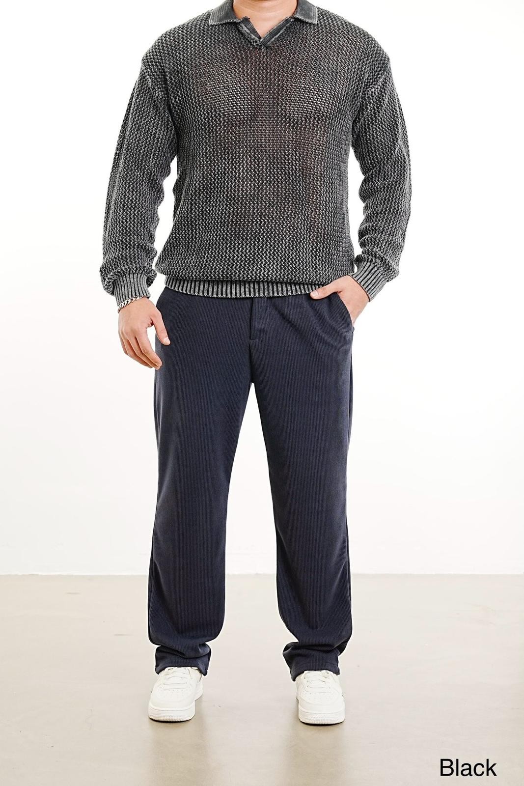 Navy Blue Corduroy Trousers