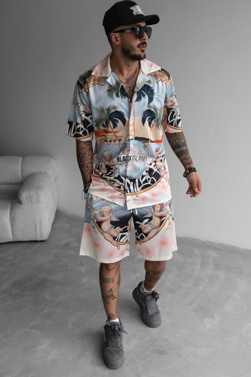 Beach Sea Satin Suit