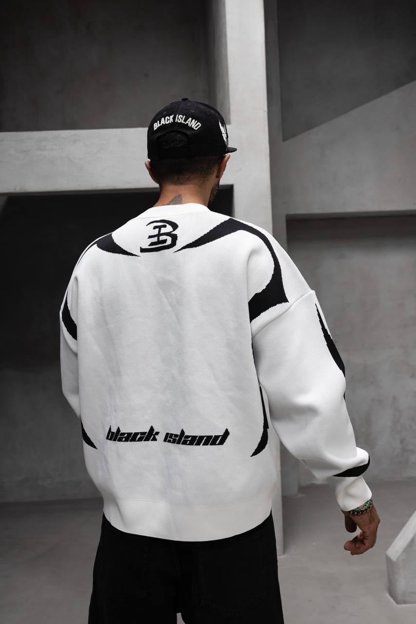 White Black Design Sweatshirt