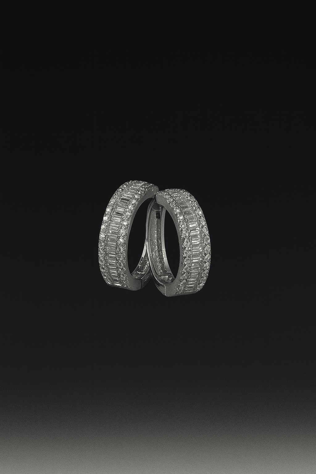 Circle Cut Paved Diamond Earring