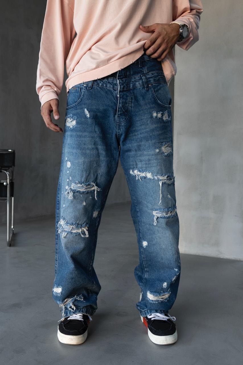 Double Layer Detailed Jeans