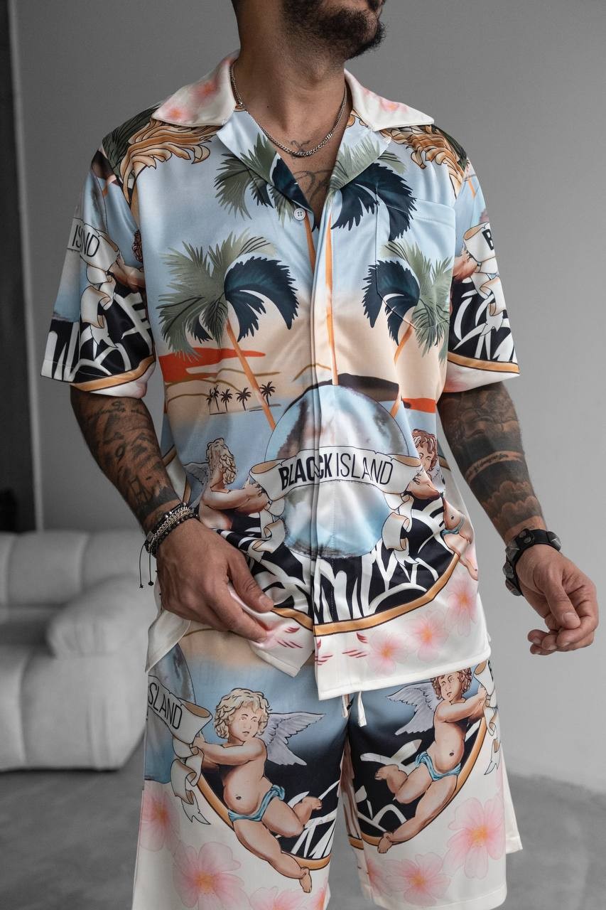 Beach Sea Satin Suit