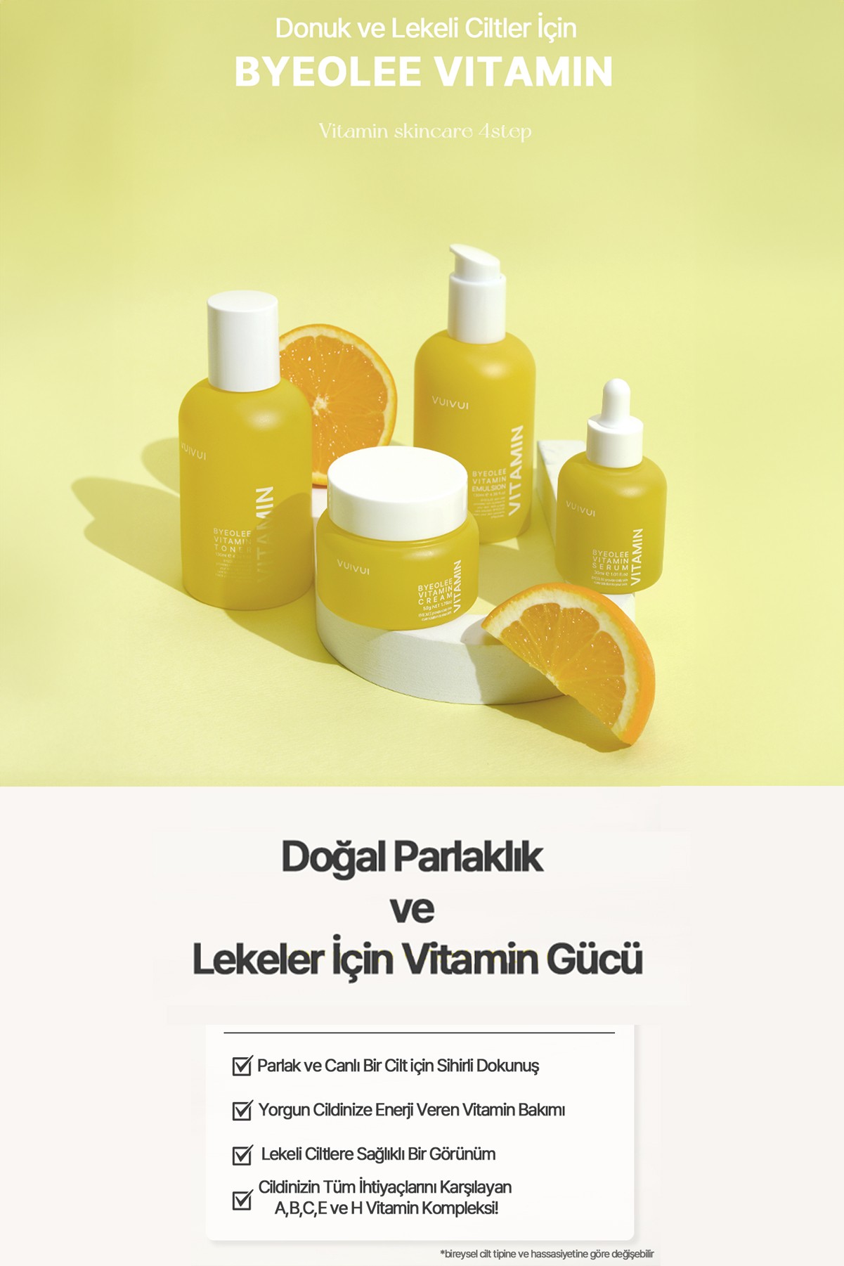 Yorgun Ciltlere Özel Vitamin Kompleks Kore Emulsion Aydınlatıcı Nemlendirici Besleyici Yüz Ve Tüm Vücut İçin 130 ml