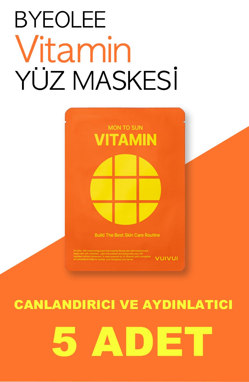 Vitamin Özlü Yorgun Ciltler İçin Cilt Onarıcı ve Yenileyici Yüz Maskesi 25ml (5 adet)