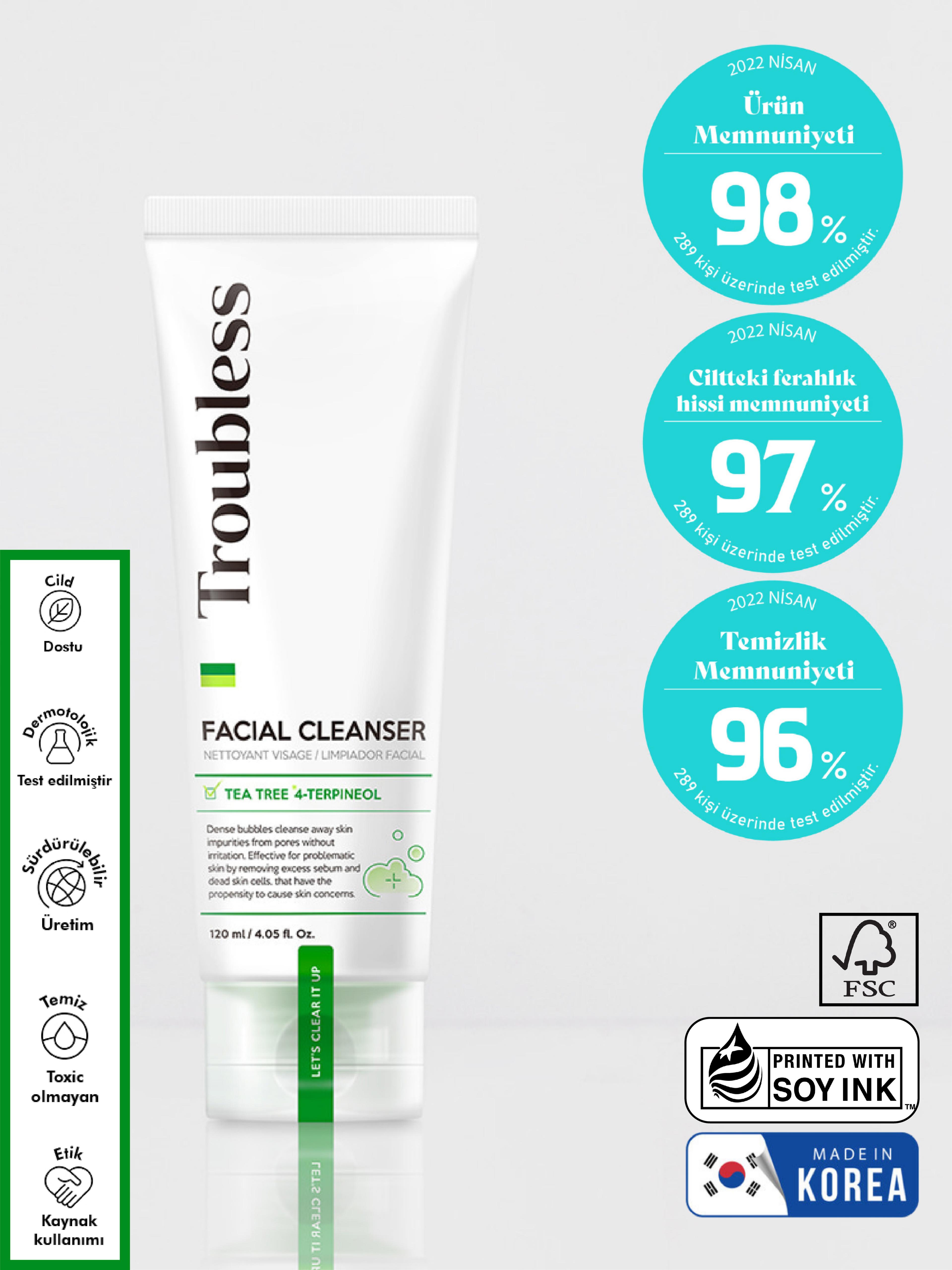 Troubless Facial Cleanser Akne Ve Yağlanmaya Karşı Derinlemesine Temizleyici Köpük 120 ml