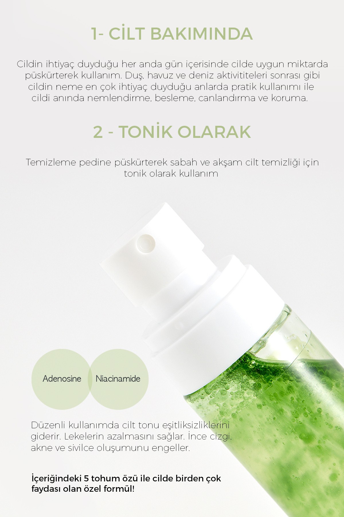 Muto 5 Tohum Özlü Niacinamide Gözenek Sıkılaştırıcı&anti-aging, Panthenol Mist Sprey 80ml