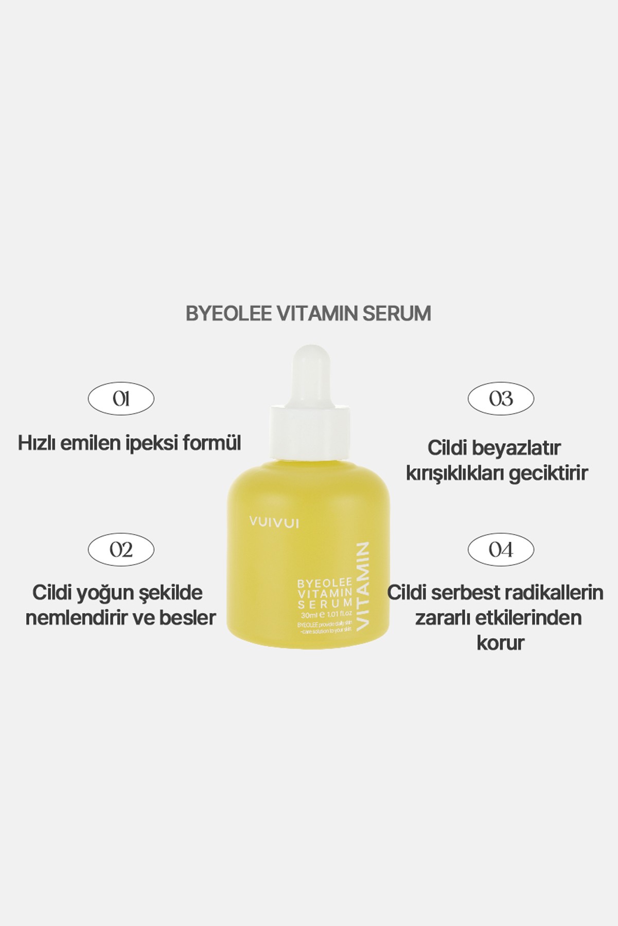 Yorgun Ciltler İçin Vitamin Kompleks Kore Serum Işıltı Veren Canlandırıcı Aydınlatıcı Cilt Tonu Eşitleyici 30 ml