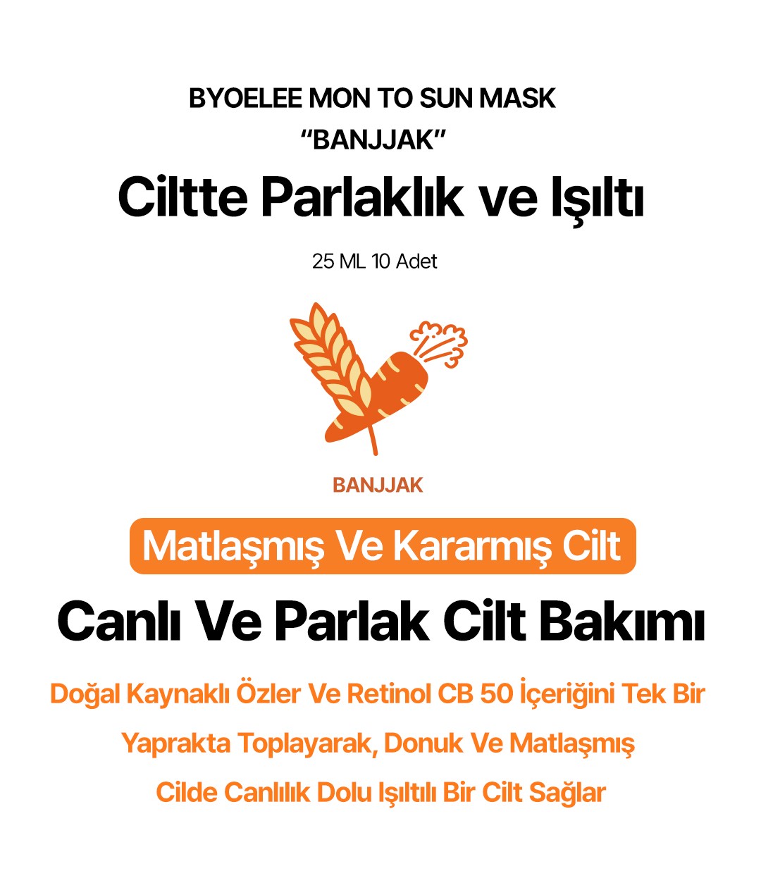 Tekli 1 Adet Pirinç Özlü Retinol CB50 Pancar Elma Havuç Özlü Canlılık Ve ışıltı Veren BANJJAK Kore Yüz Maske