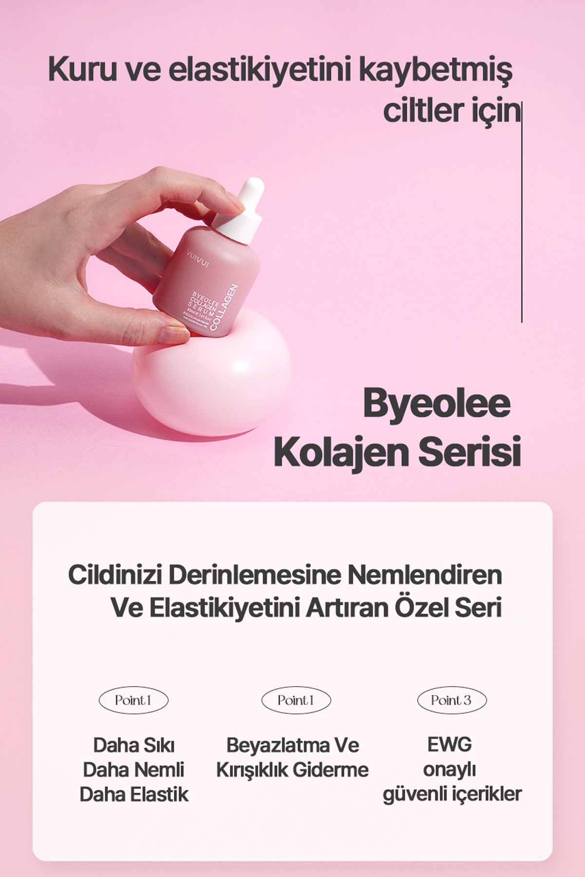 Kolajen Kore Serum Botoks Etkili Cilt Hücrelerini Yenileyici Dolgunlaştırıcı ve Sıkılaştırıcı 30 ml