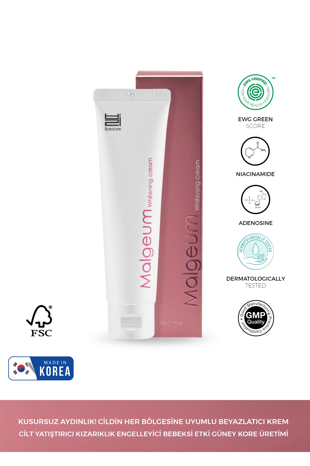 Malgeum Beyazlatıcı Whitening Krem Diz Dirsek Koltuk Altı Bikini Bölgesi 50gr