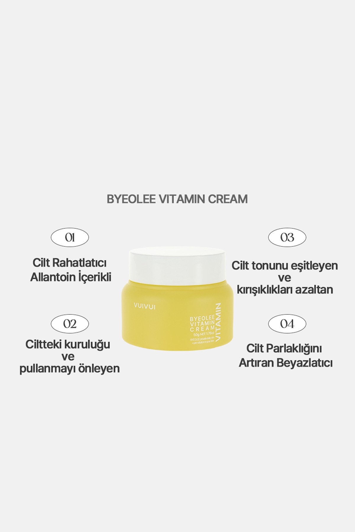 Yorgun Ciltler İçin Vitamin Kompleks Kore Krem Aydınlatıcı Nemlendirici Canlandırıcı Besleyici 50 gr