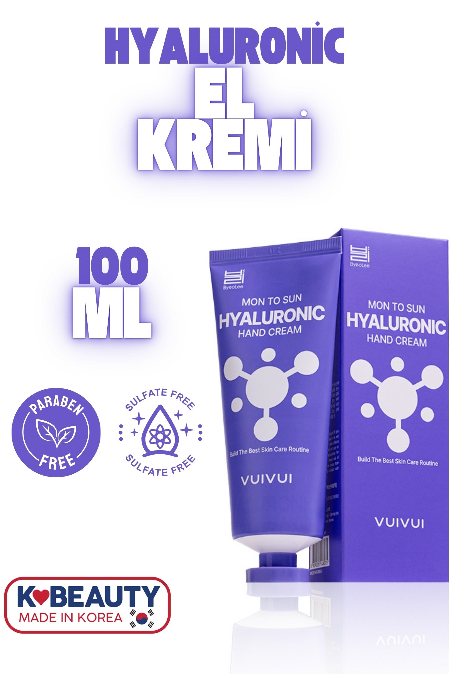 Kore Üretimi Hyaluronik İçerikli Yoğun Nemledirici El Kremi 100gr