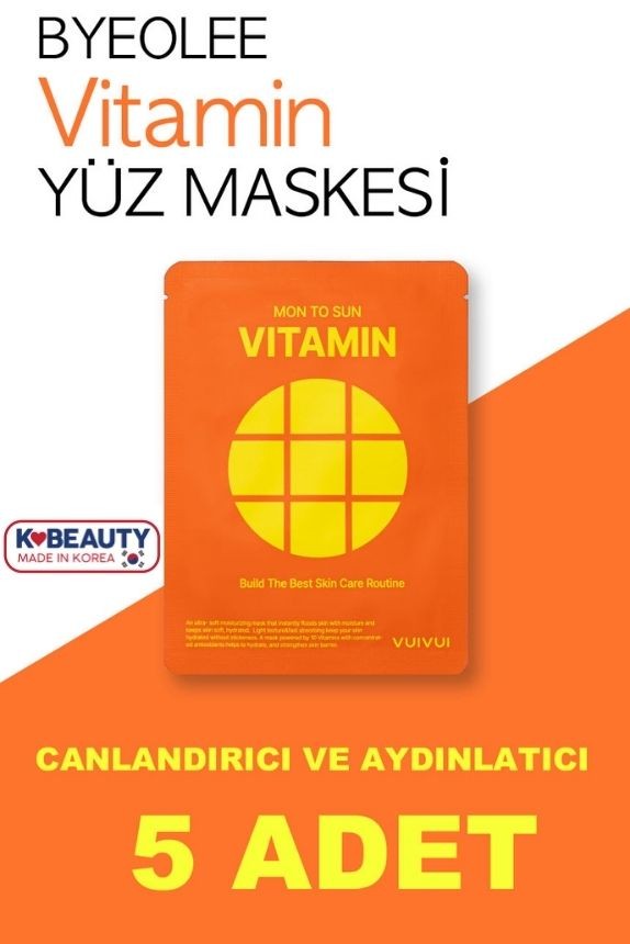 Vitamin Özlü Yorgun Ciltler İçin Cilt Onarıcı ve Yenileyici Yüz Maskesi 25ml (5 adet)