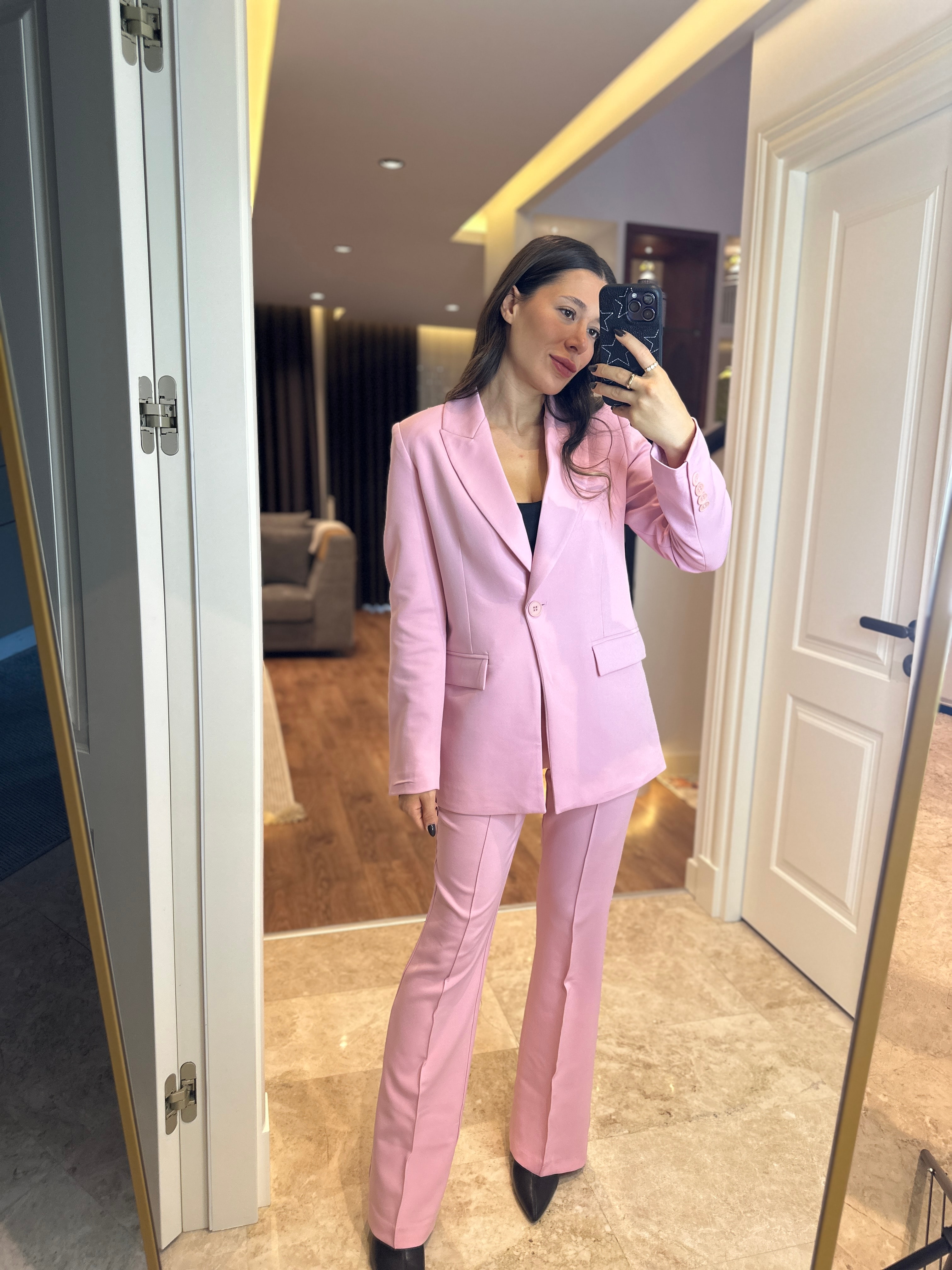 Pembe Ceket Pantolon Takım