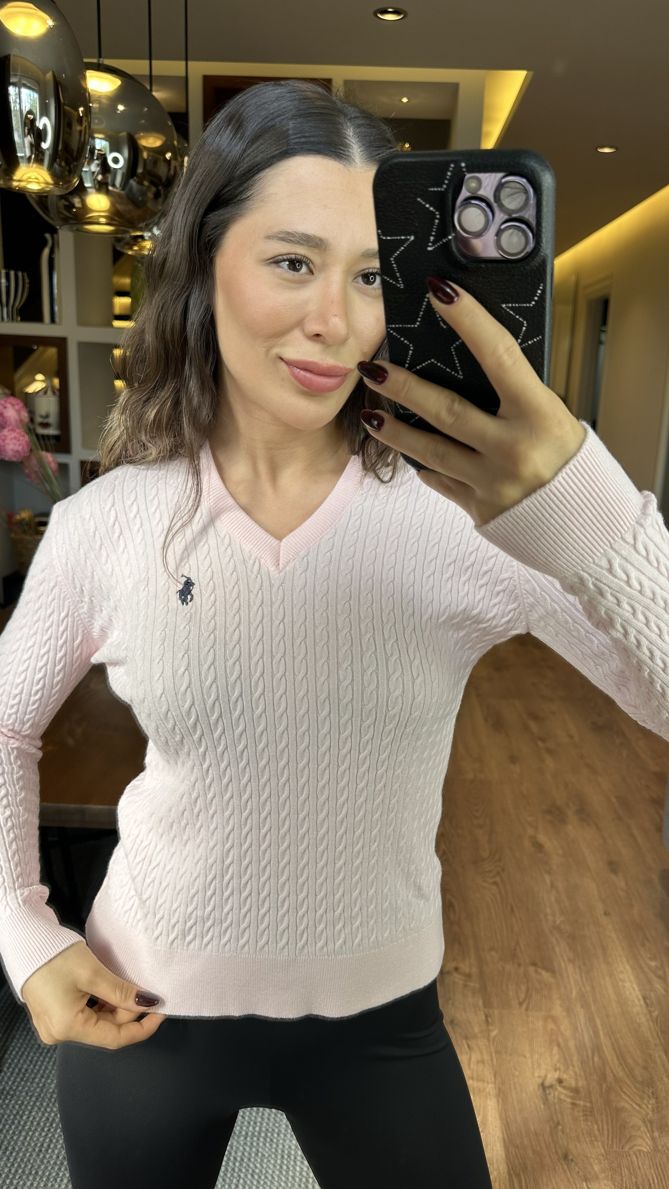 Marka Model Örgülü Kazak Pembe 