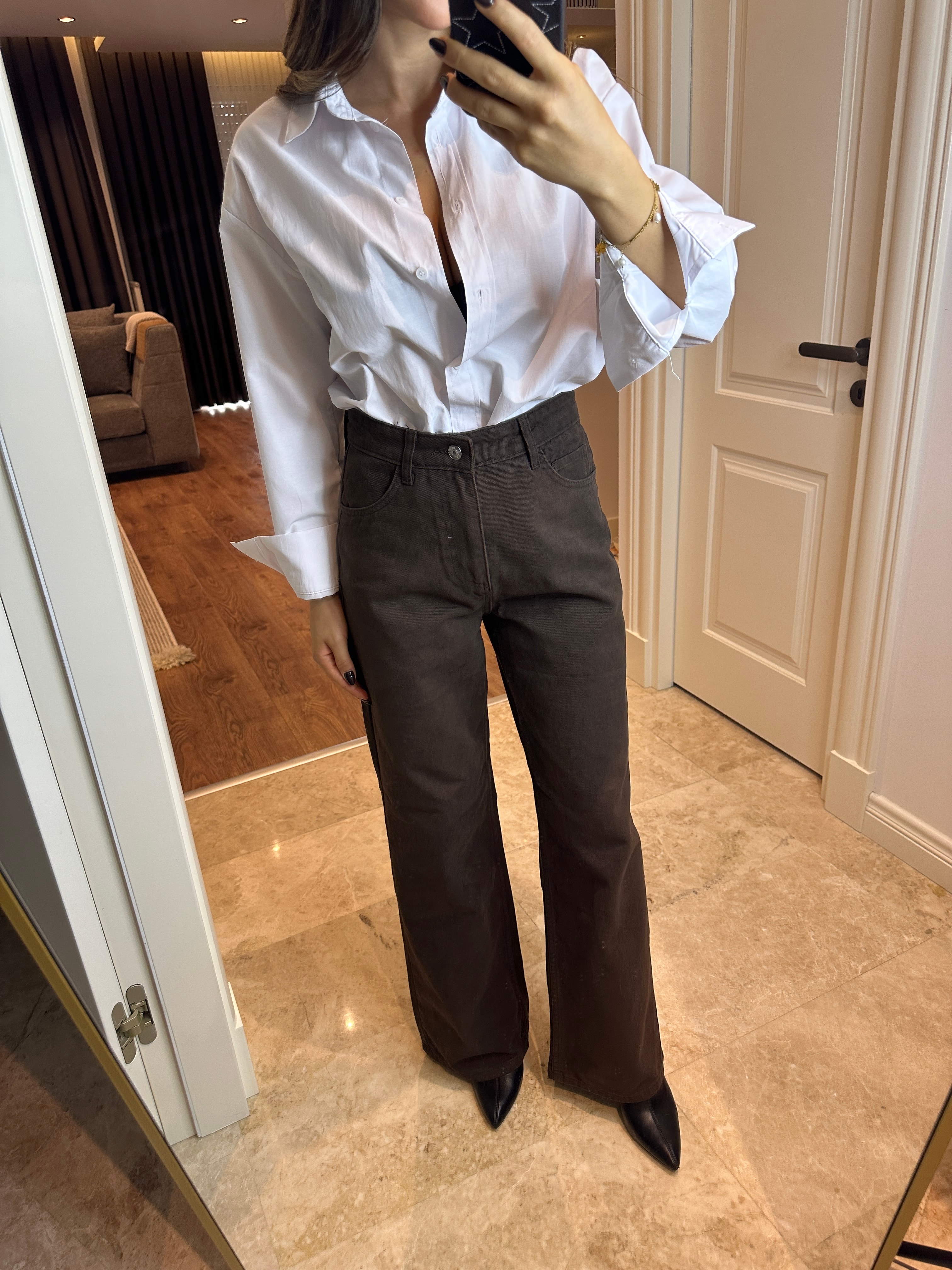 Kahverengi Straight Jean