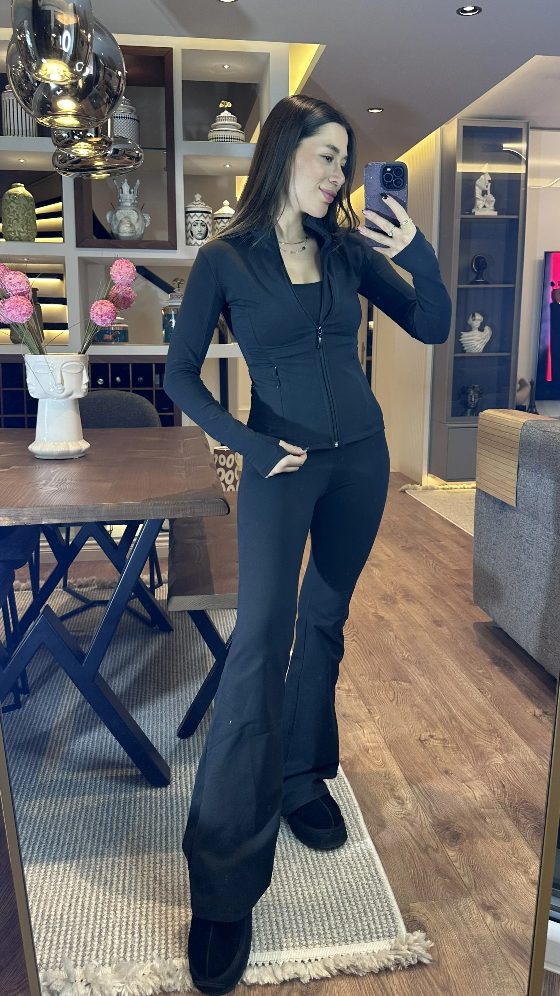 Oysh Model Siyah Bralet Tayt Ceket Takım