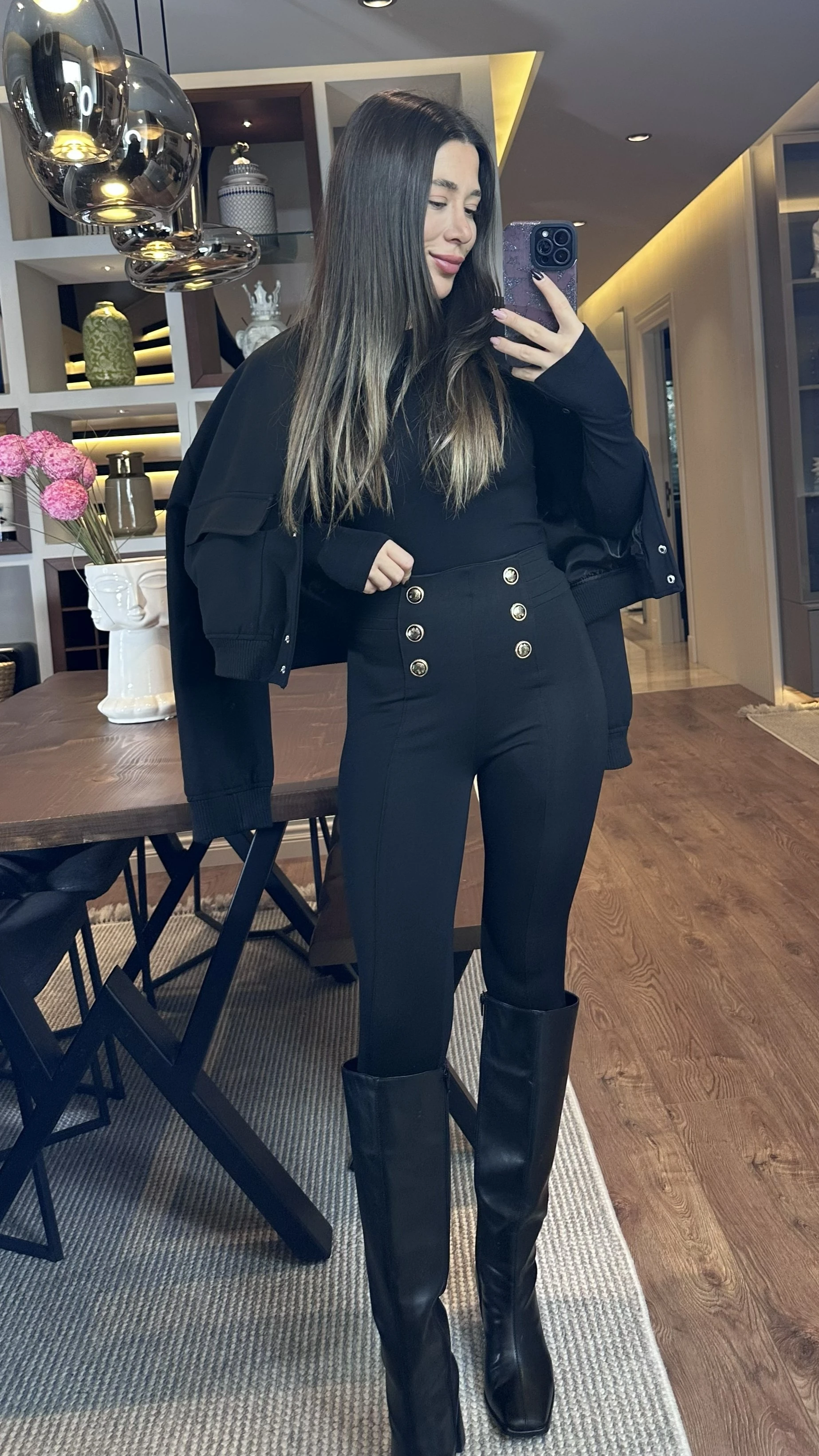 Frecans Gold Düğme Detaylı Toparlayıcı Tayt