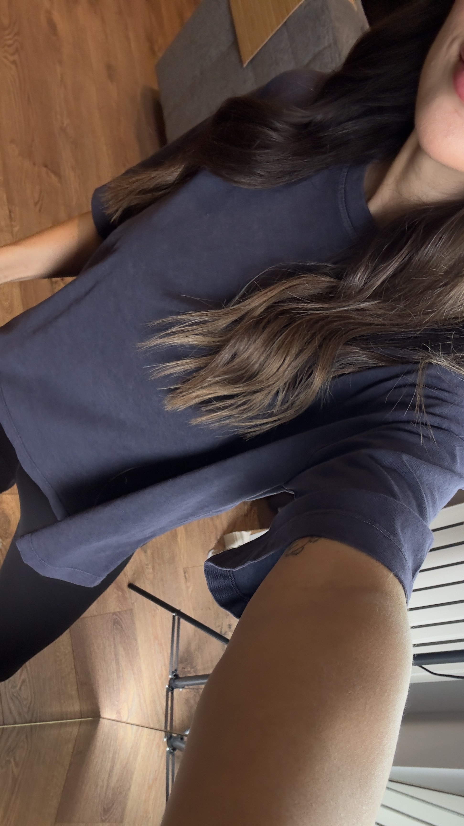 Lacivert Bisiklet Yaka T-shirt 