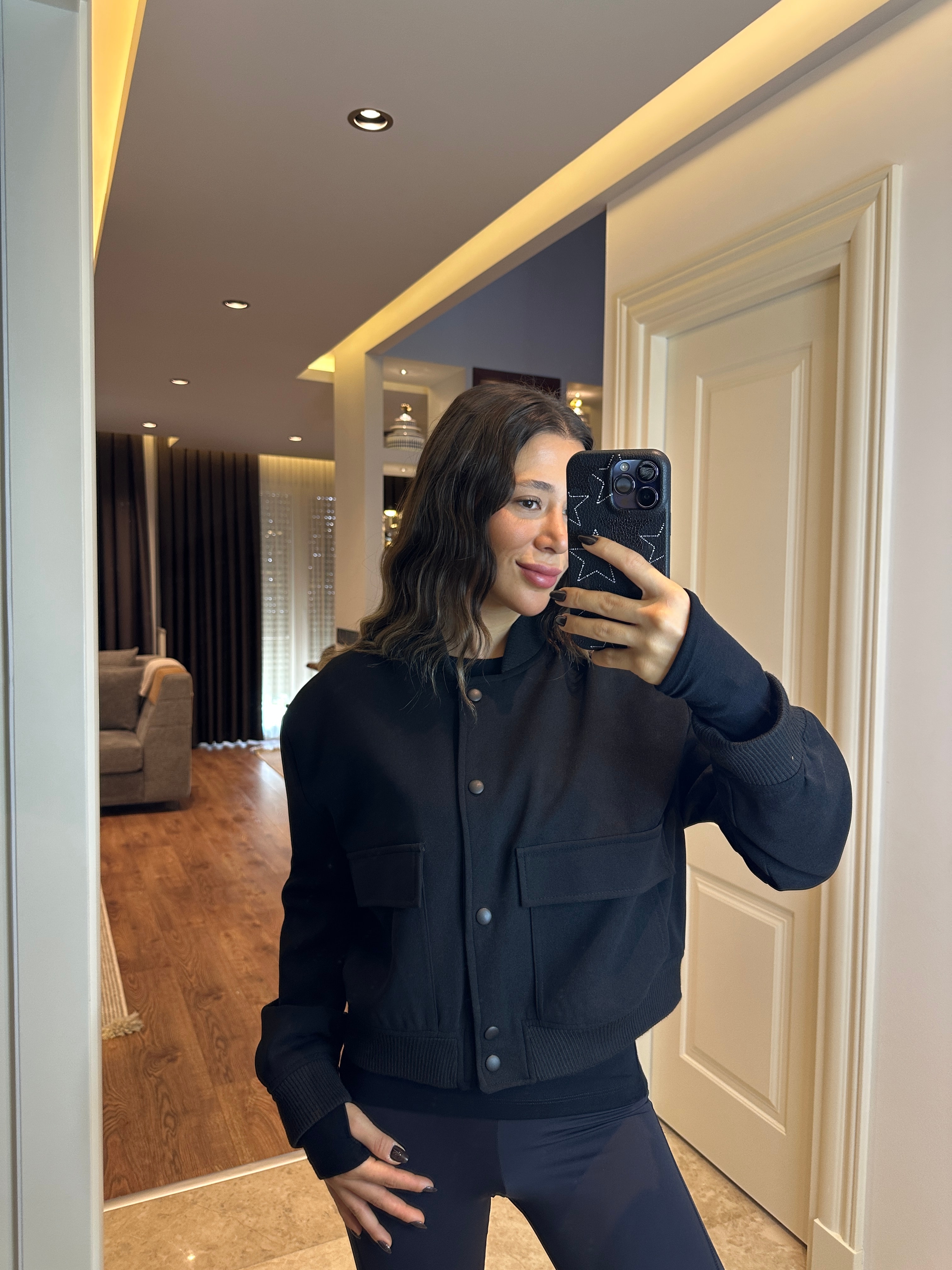 Siyah Bomber Ceket