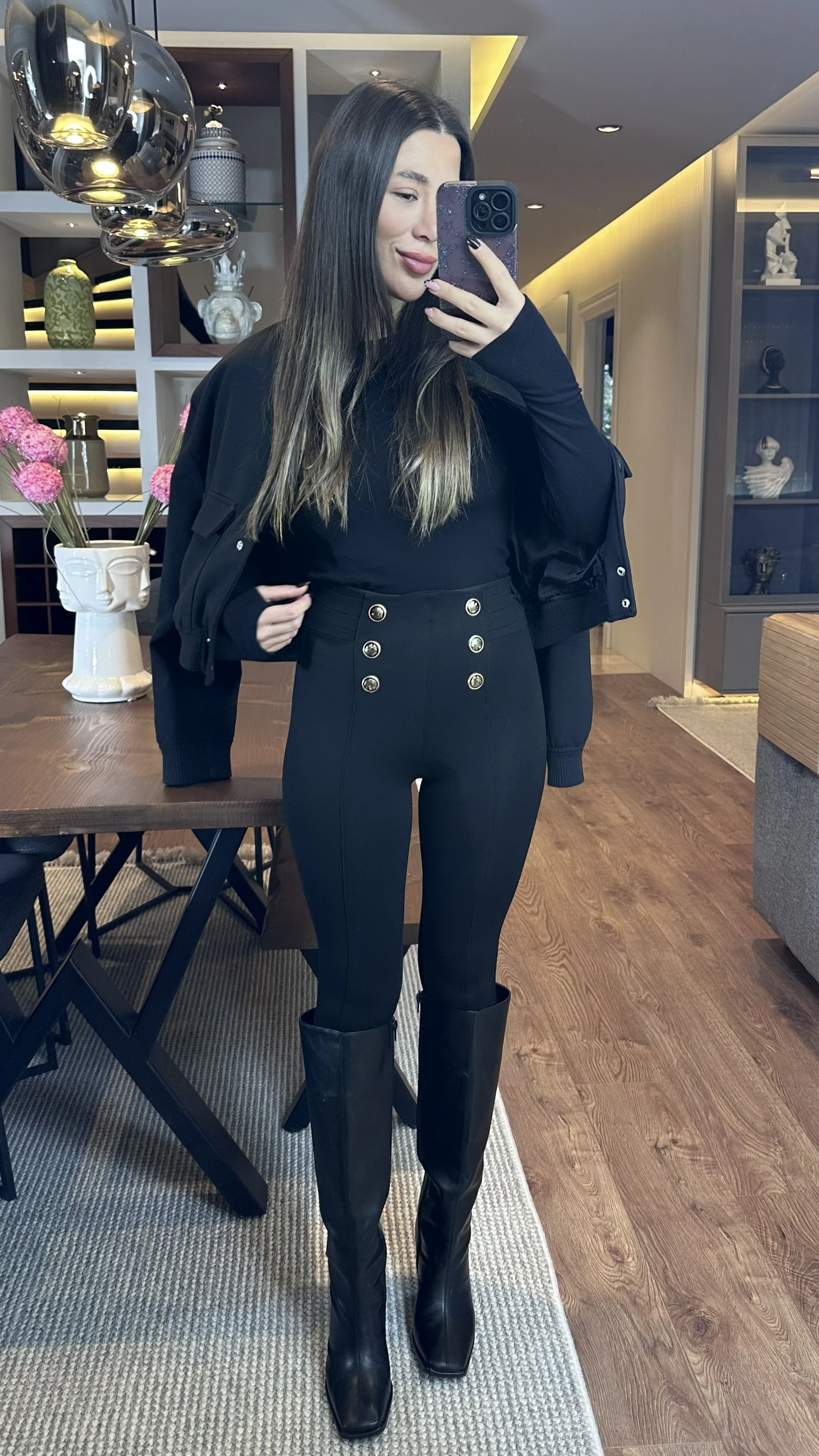 Frecans Gold Düğme Detaylı Toparlayıcı Tayt