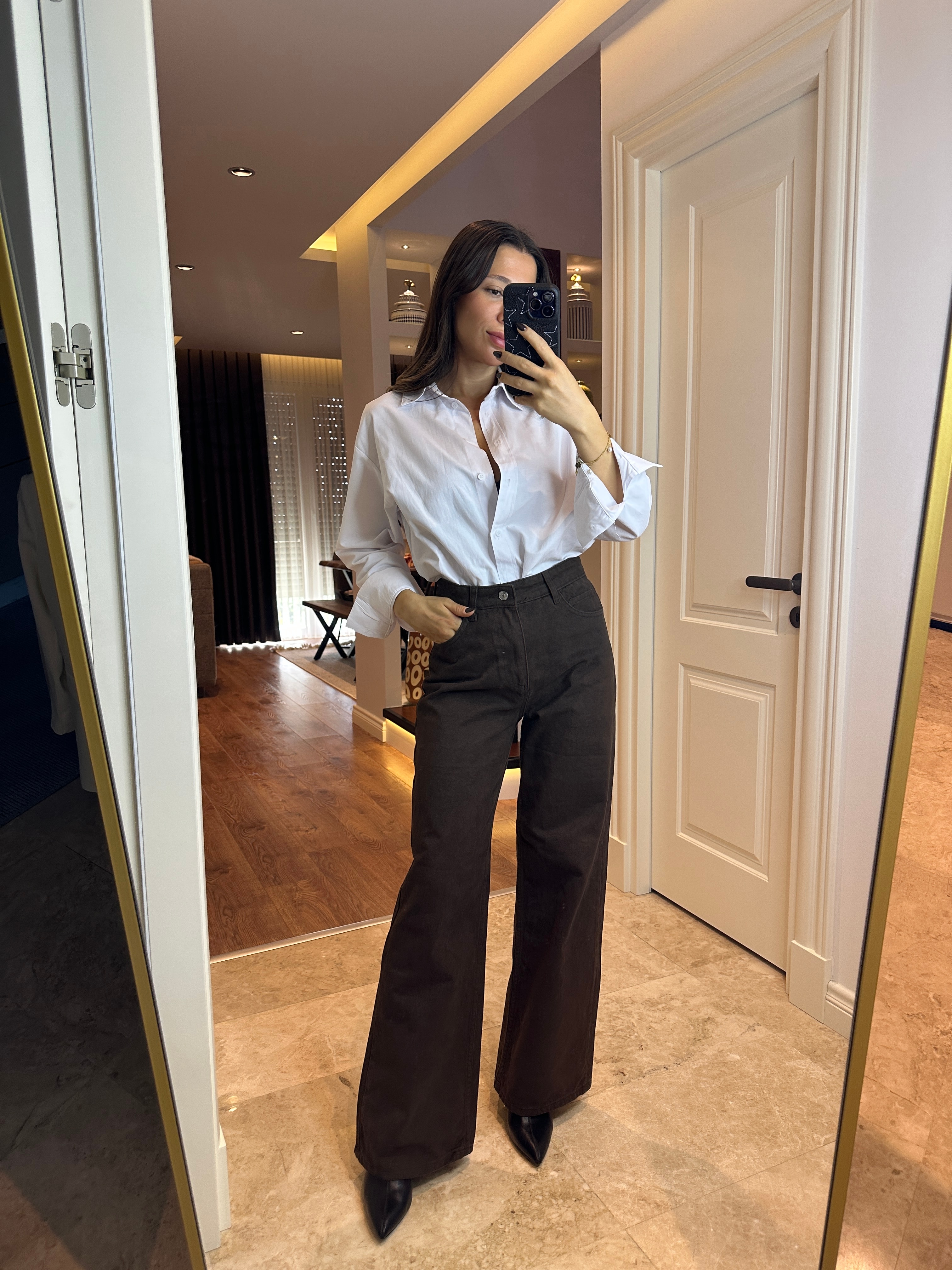 Kahverengi Straight Jean
