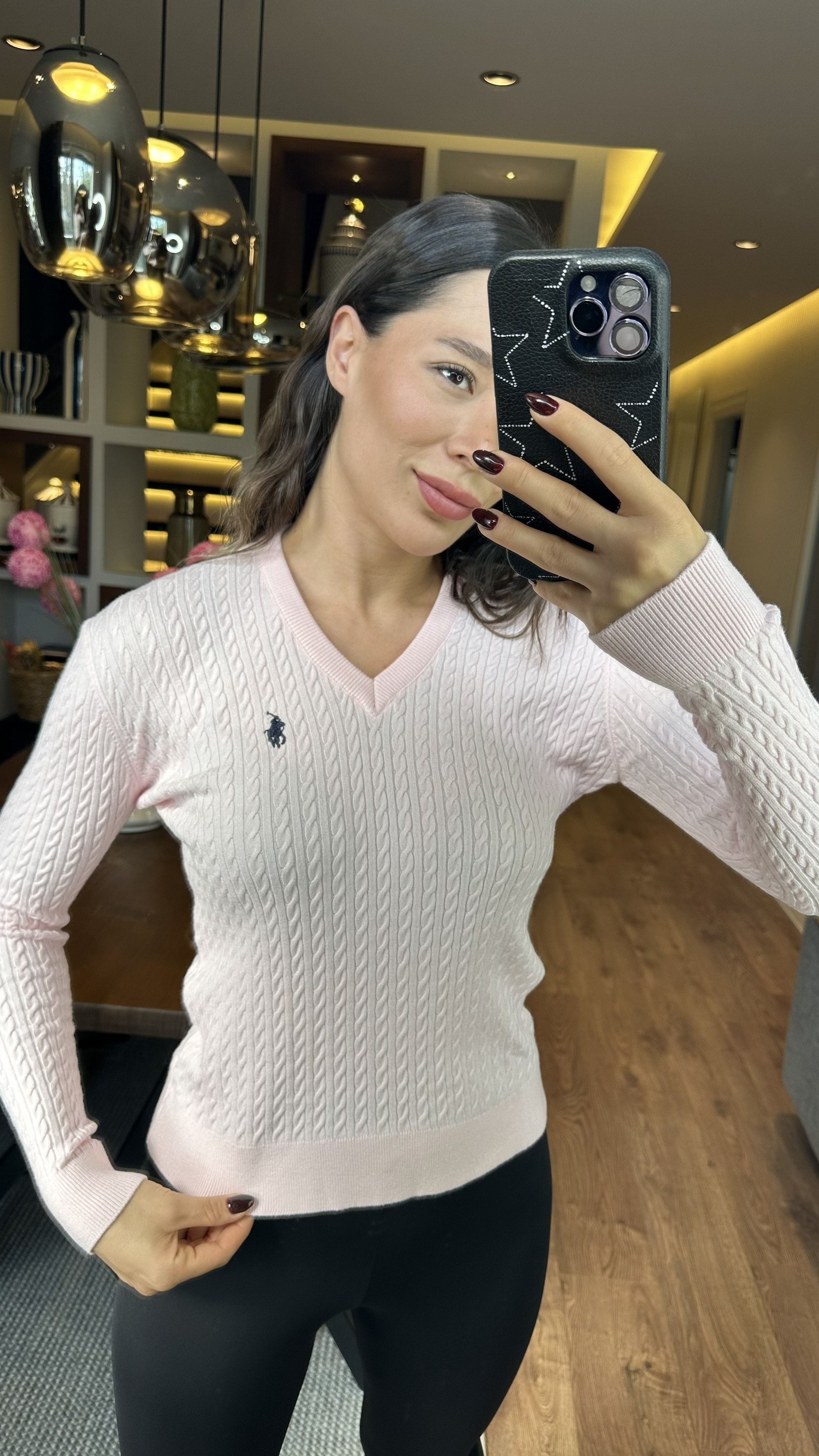 Marka Model Örgülü Kazak Pembe 