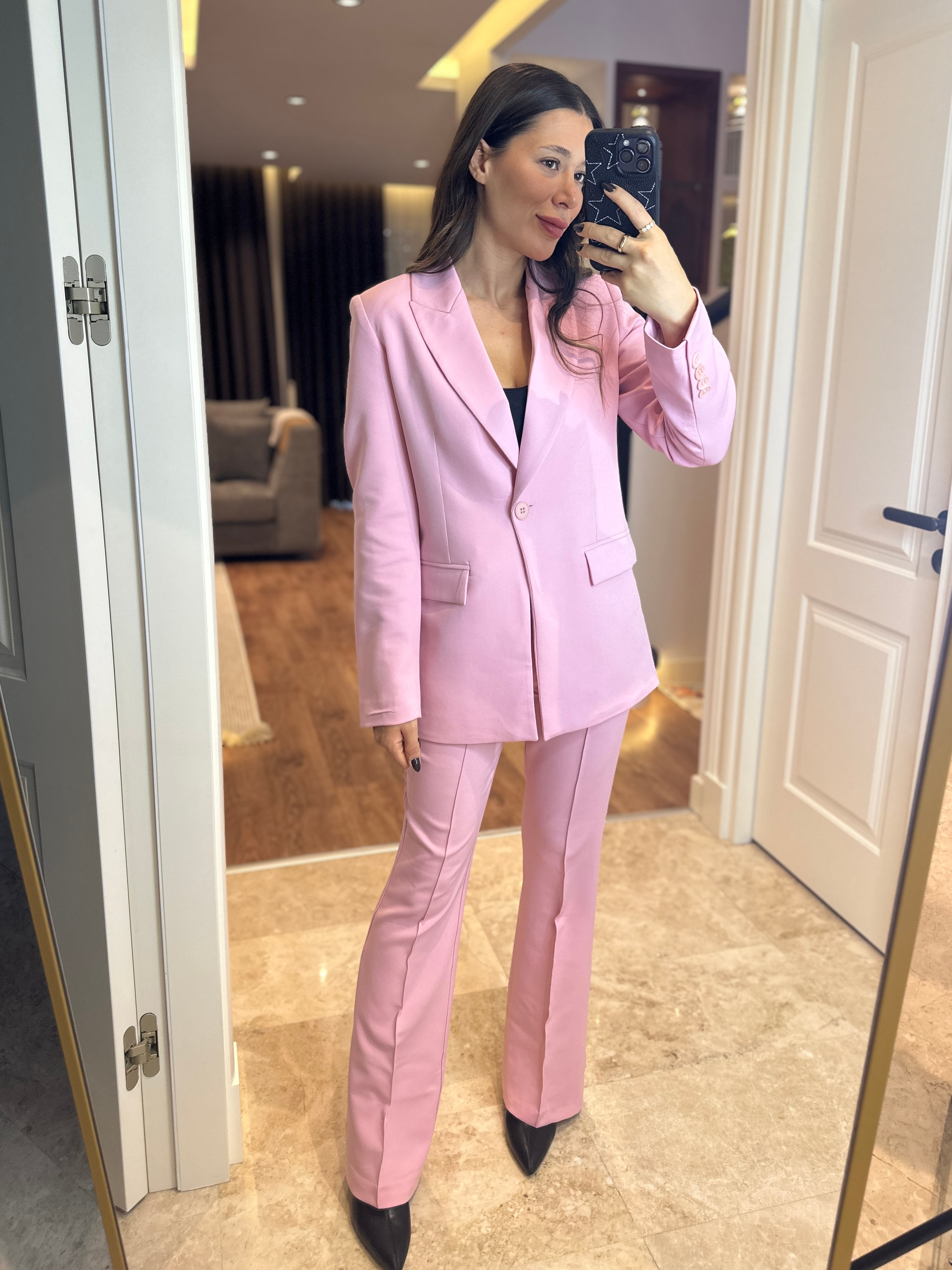 Pembe Ceket Pantolon Takım