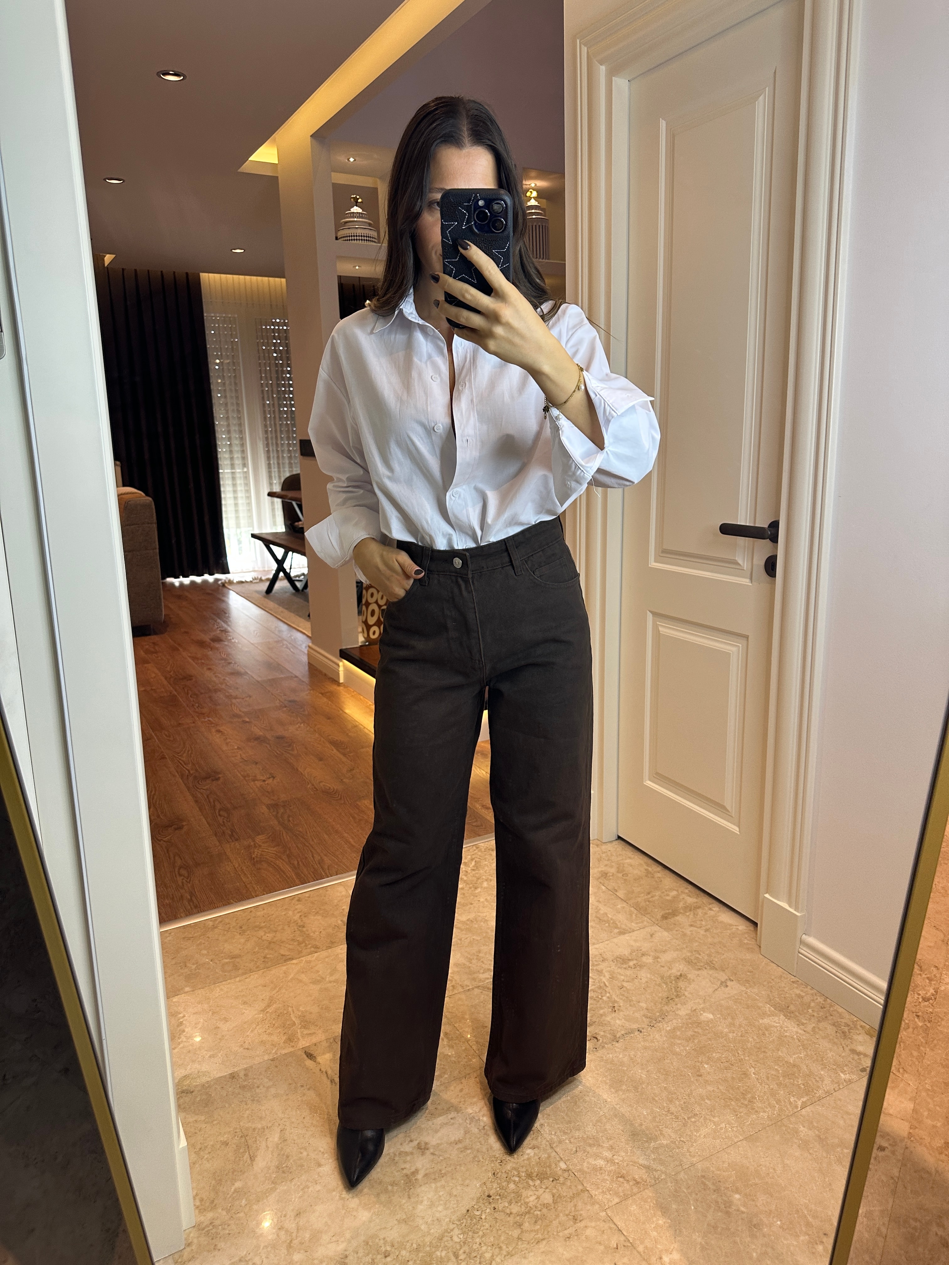 Kahverengi Straight Jean