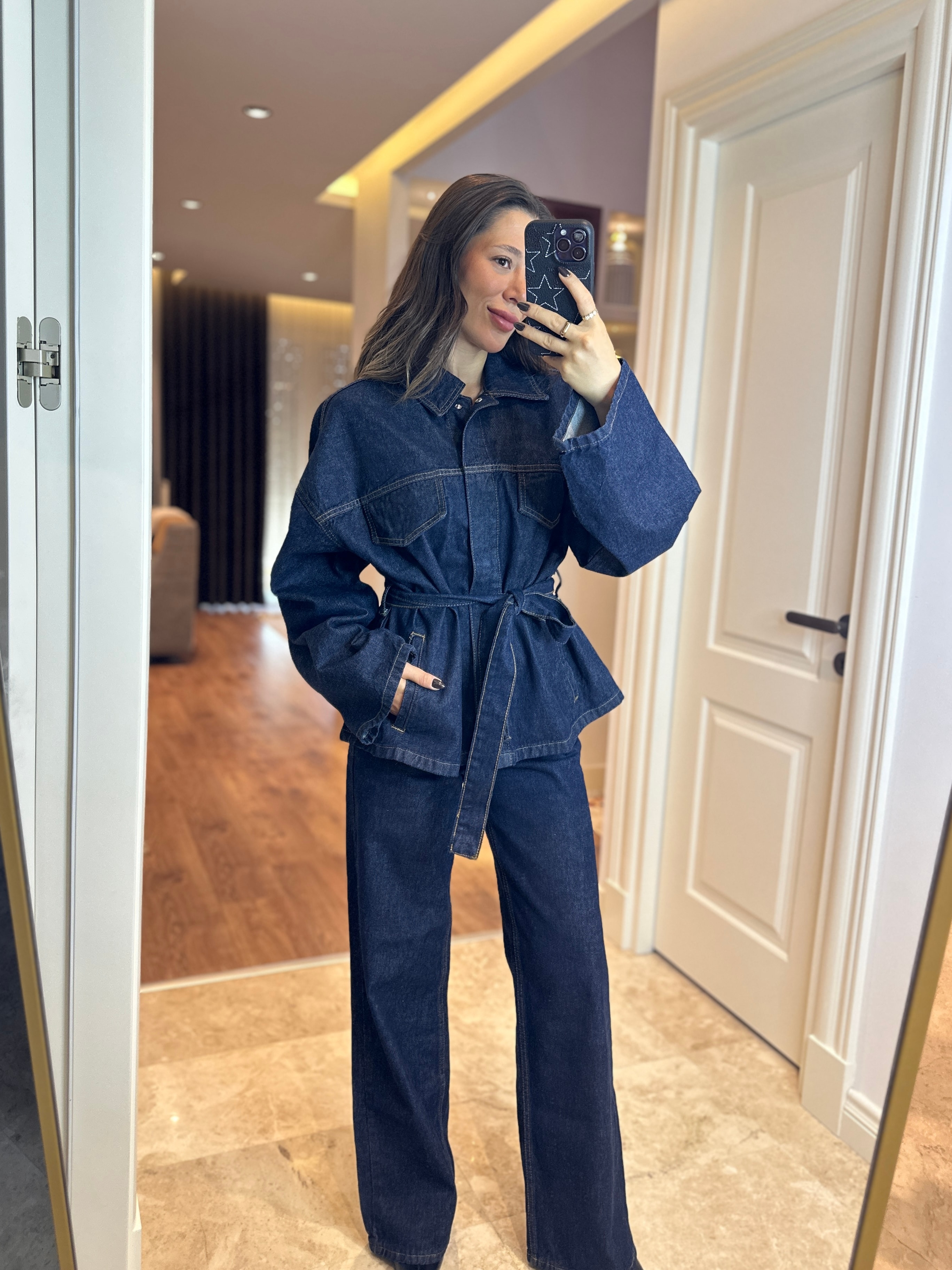 Koyu Lacivert Denim Takım