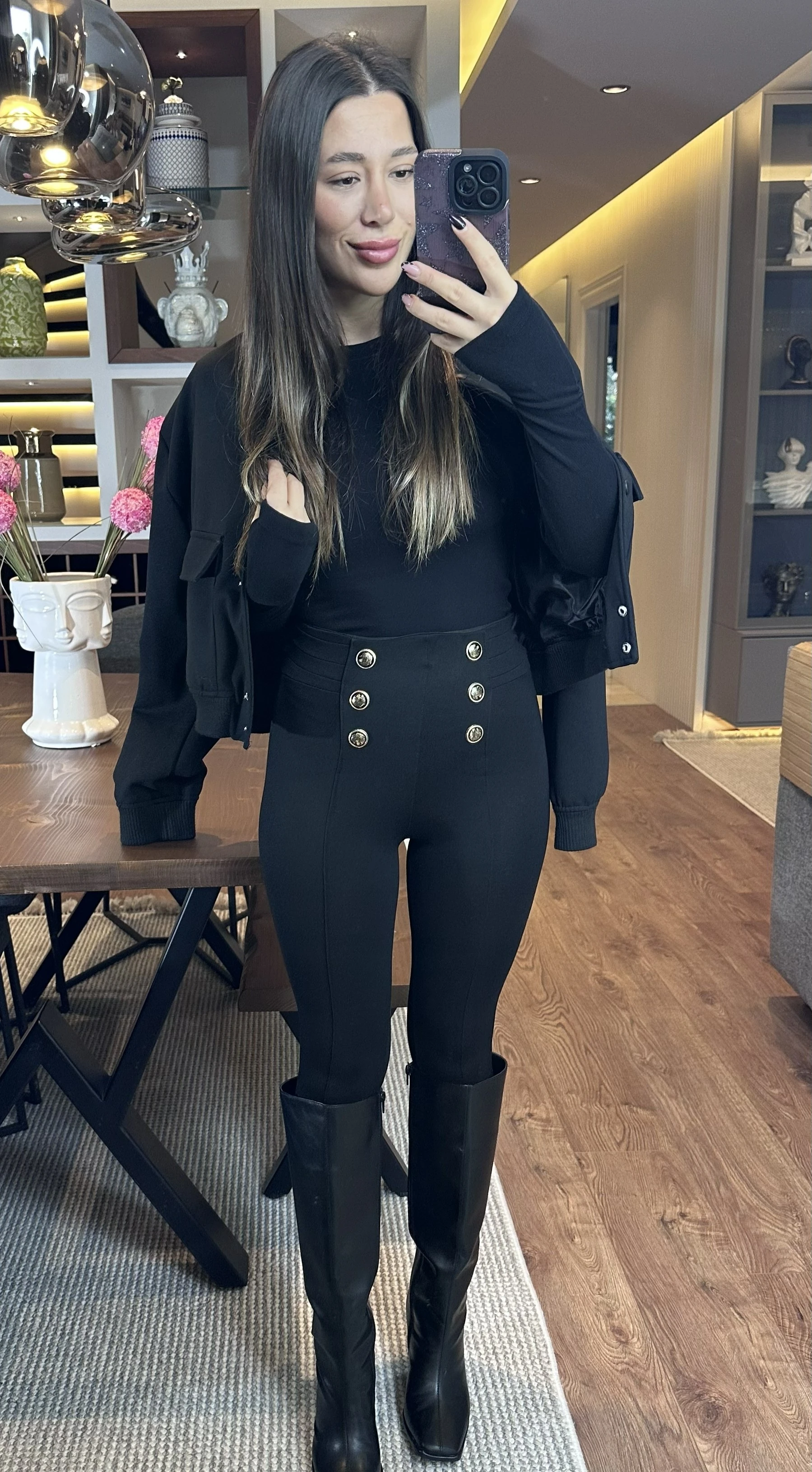 Frecans Gold Düğme Detaylı Toparlayıcı Tayt