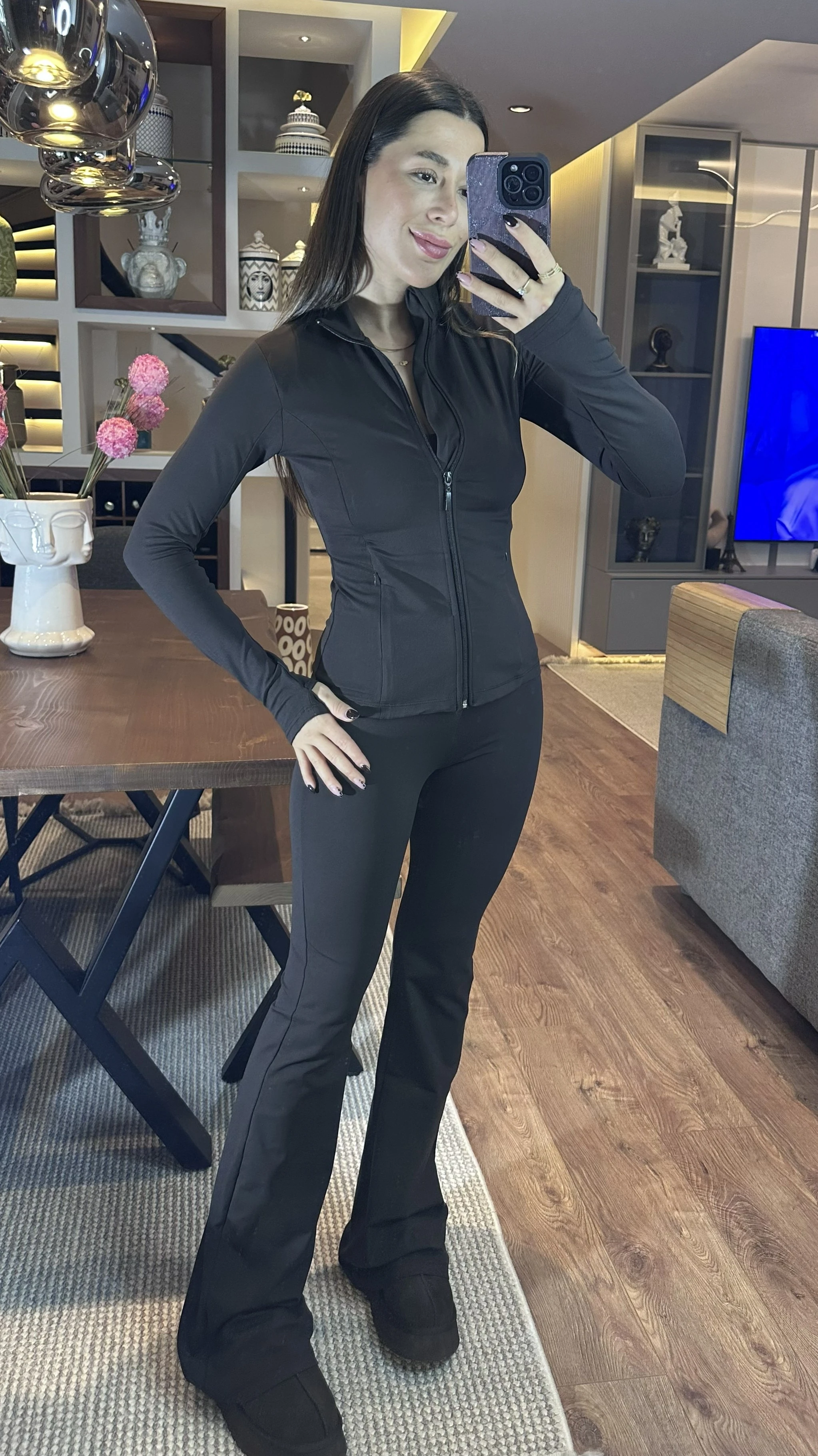 Oysh Model Kahverengi Bralet Tayt Ceket Takım 